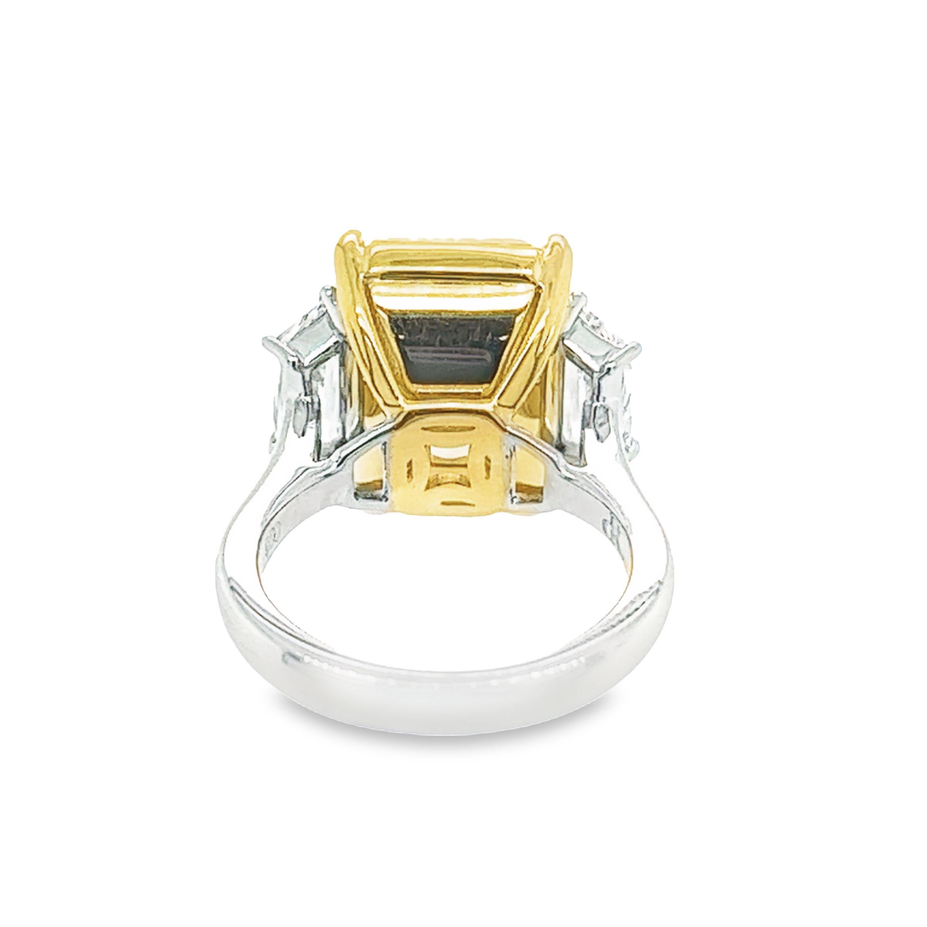 Verlobungsring mit 10,03 Karat strahlendem gelbem VS2 GIA-Diamant von David Rosenberg im Zustand „Neu“ im Angebot in Boca Raton, FL
