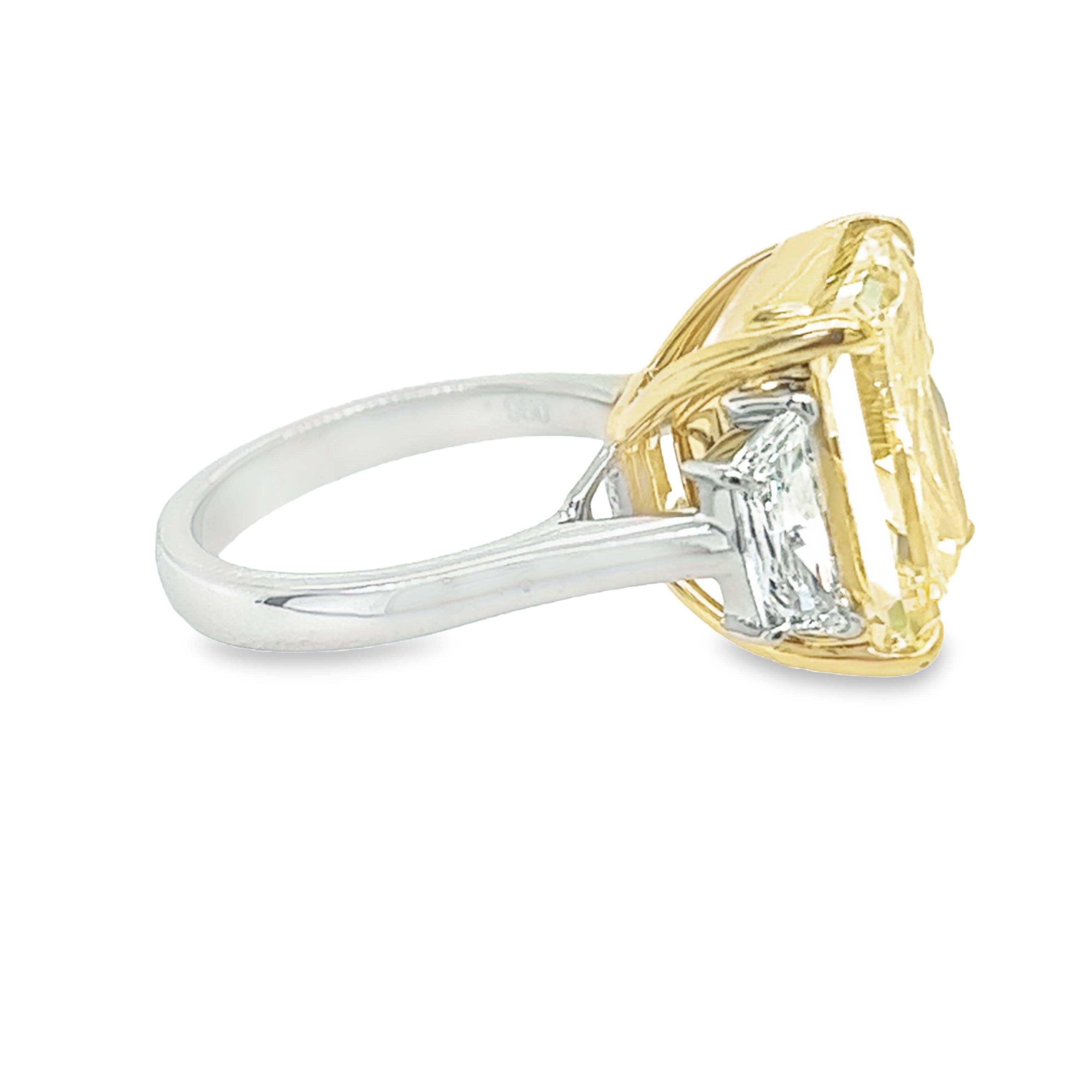 Modern David Rosenberg 10.03 Carat Radiant Fancy Yellow VS2 GIA Diamond Engagement Ring For Sale
