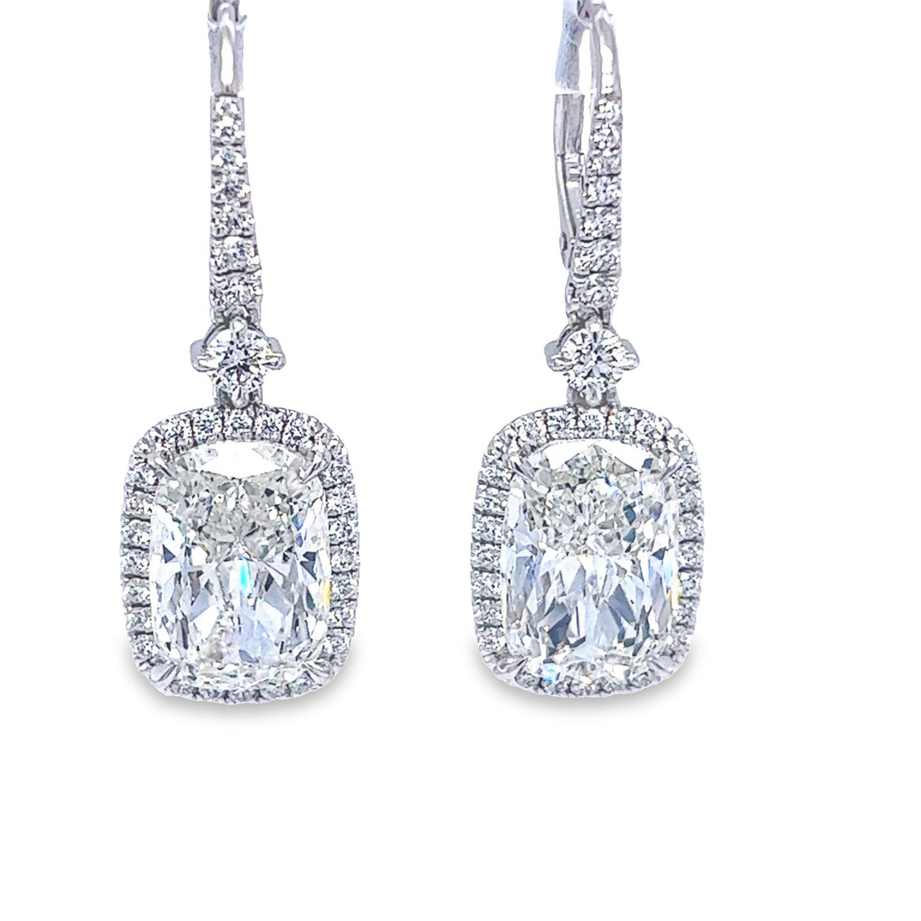 David Rosenberg 10.04 Carat Cushion Shape GIA Drop Dangle Diamond Earrings For Sale 4