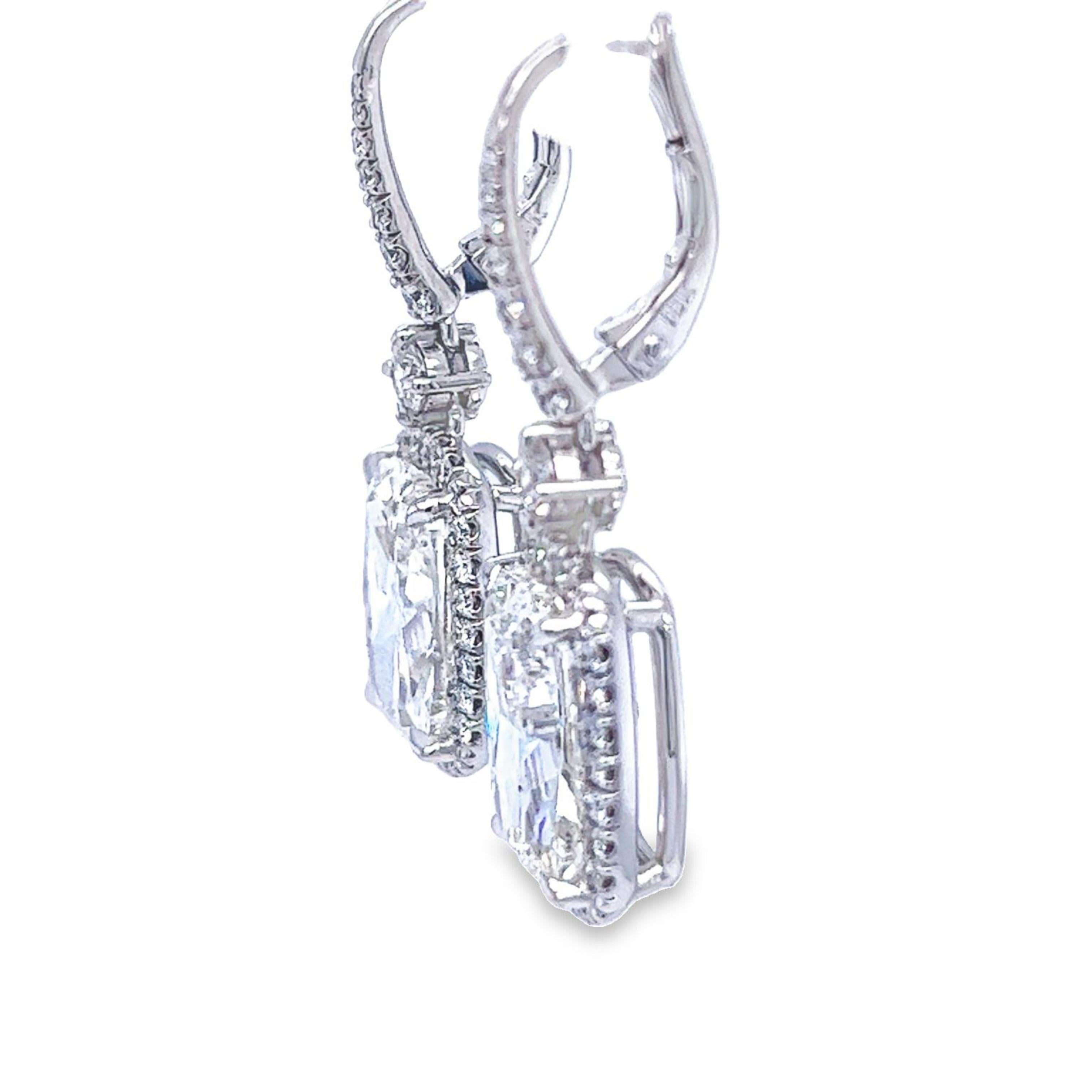 Modern David Rosenberg 10.04 Carat Cushion Shape GIA Drop Dangle Diamond Earrings For Sale