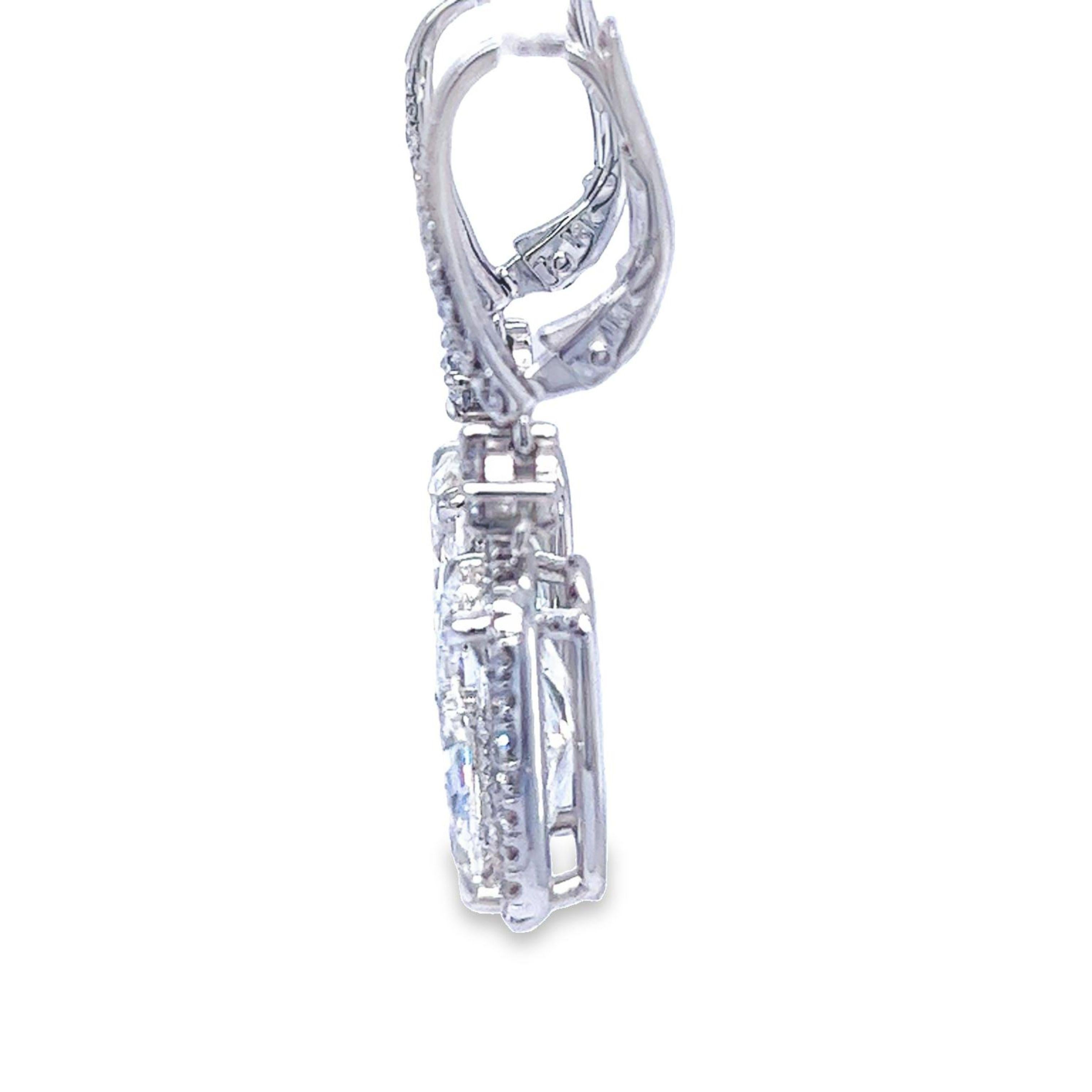 GIA-Tropfen-Ohrringe mit 10,04 Karat Diamanten in Kissenform von David Rosenberg Damen im Angebot
