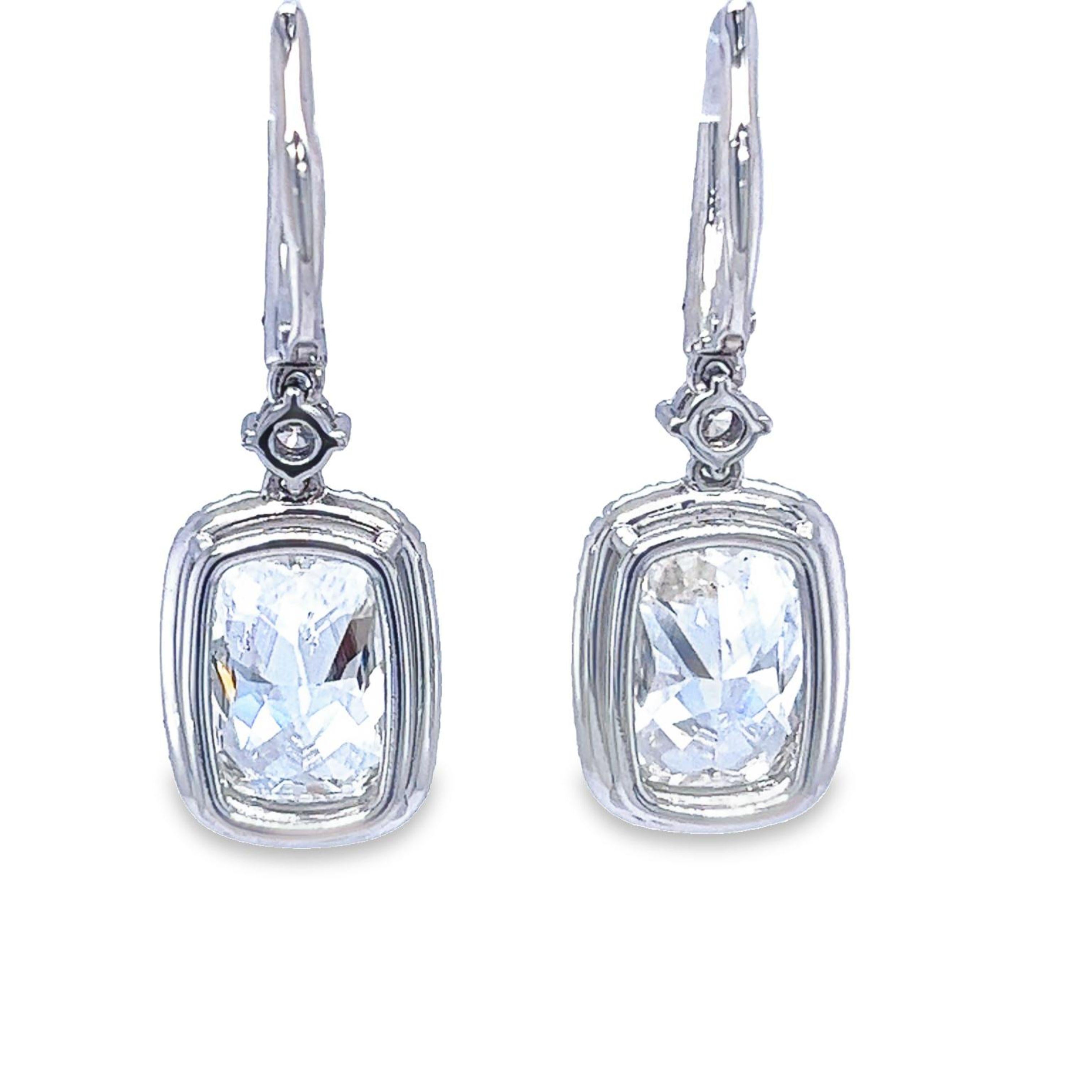 David Rosenberg 10.04 Carat Cushion Shape GIA Drop Dangle Diamond Earrings For Sale 1