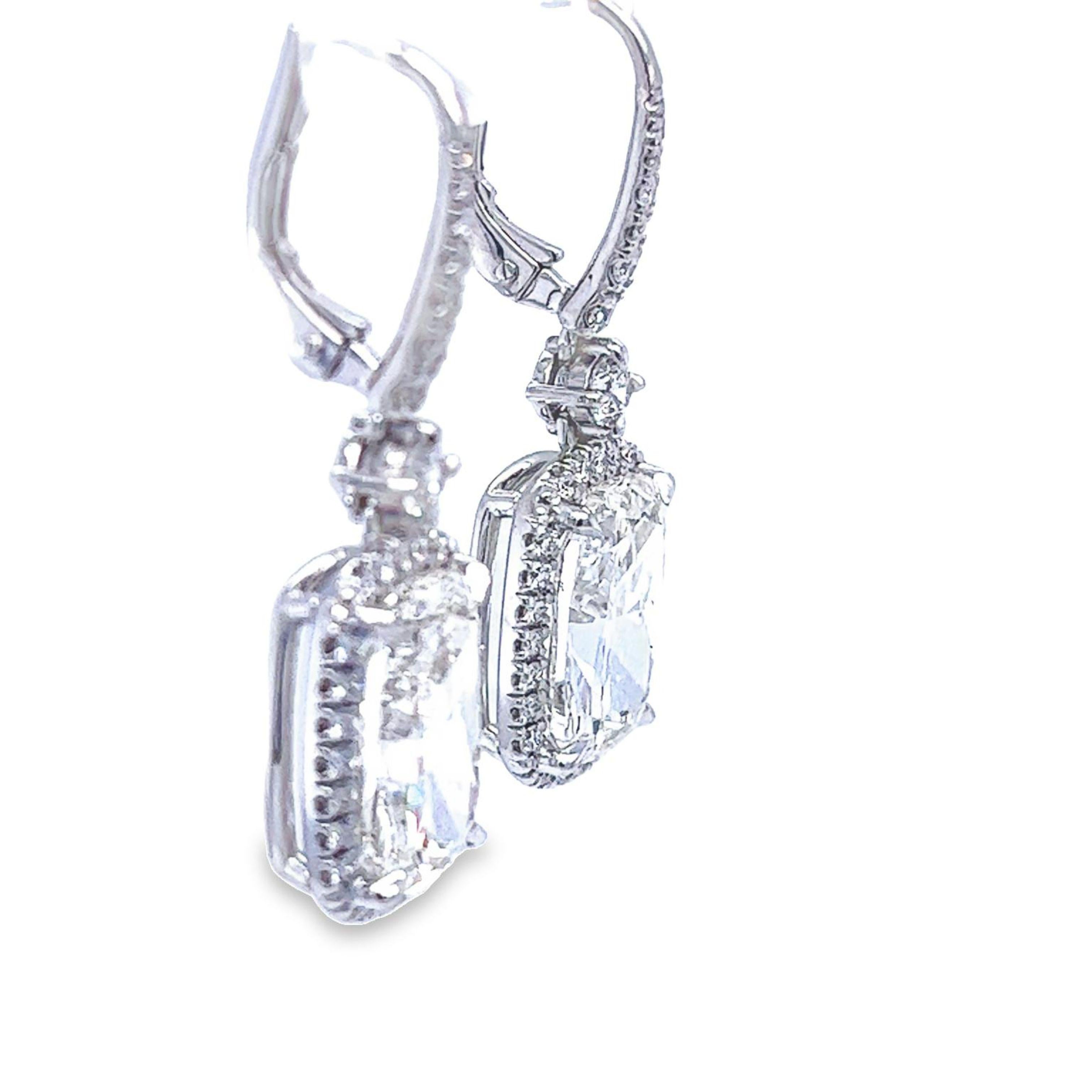 Women's David Rosenberg 10.04 Carat Cushion Shape GIA Drop Dangle Diamond Earrings For Sale