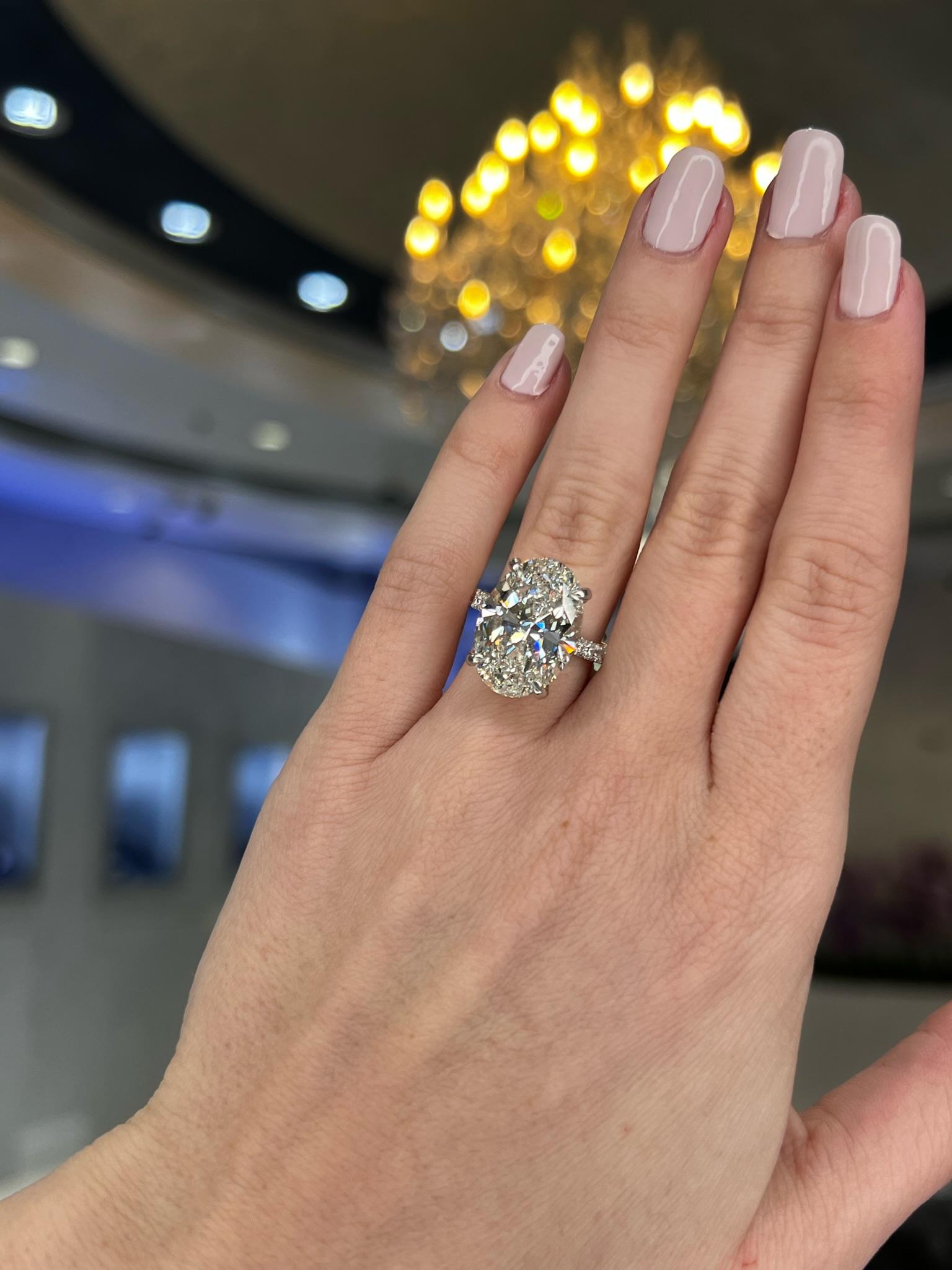 David Rosenberg 10.05 Carat Oval Shape GIA Diamond Engagement Wedding Ring For Sale 2