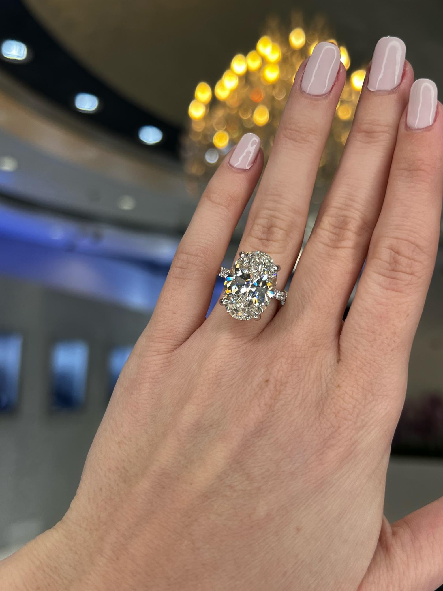 David Rosenberg 10.05 Carat Oval Shape GIA Diamond Engagement Wedding Ring For Sale 3