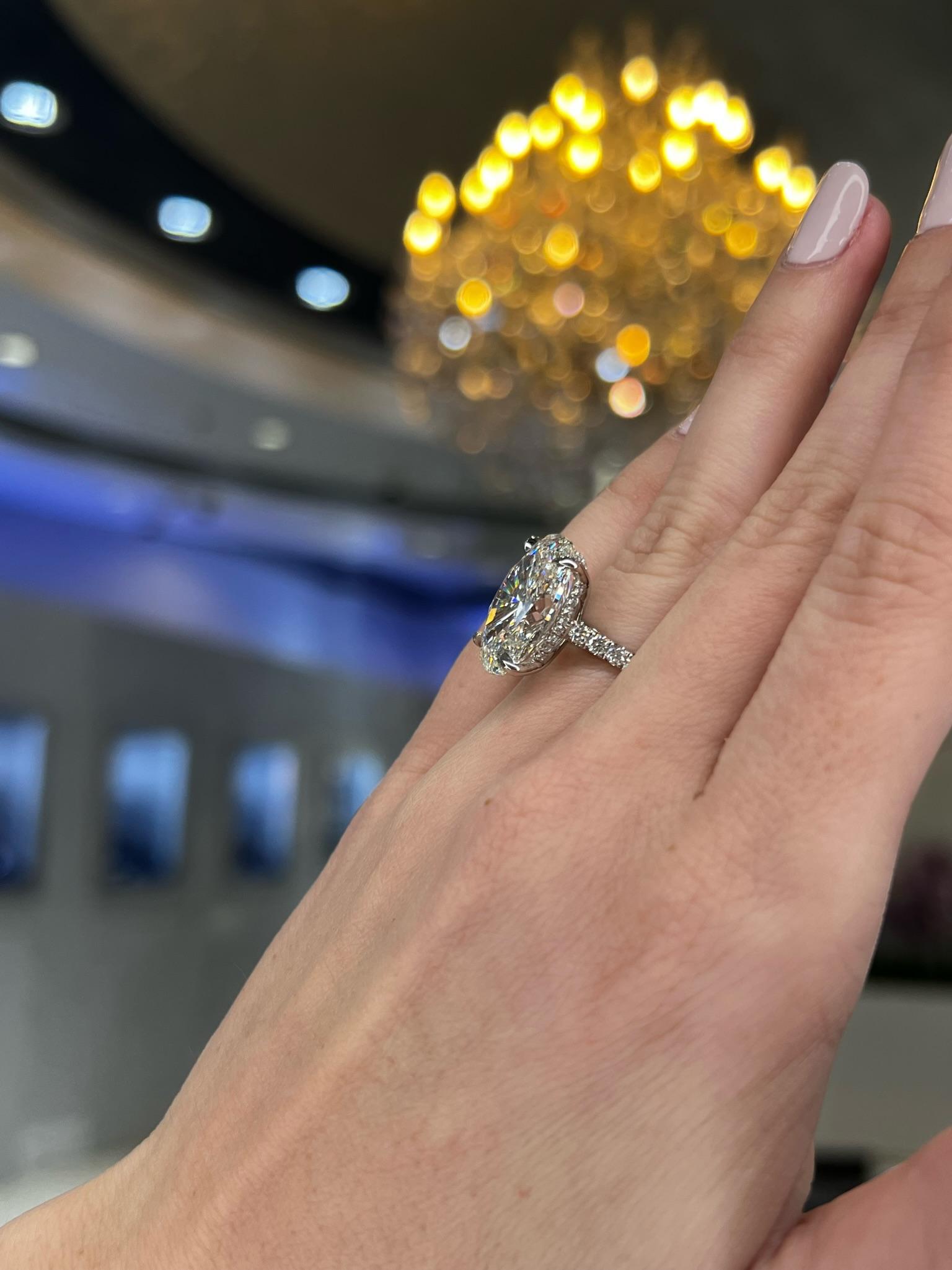 David Rosenberg 10.05 Carat Oval Shape GIA Diamond Engagement Wedding Ring For Sale 4