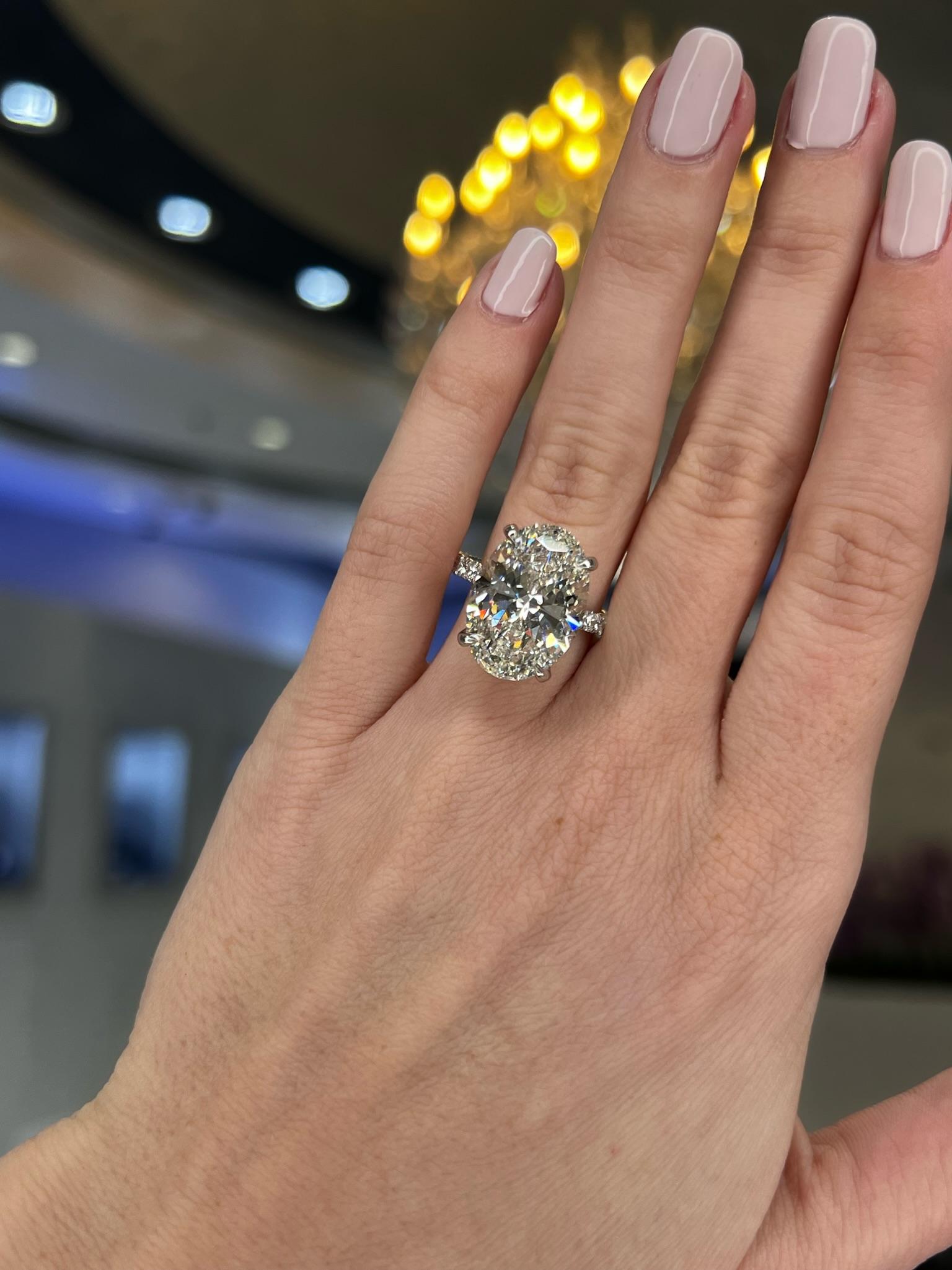 Women's David Rosenberg 10.05 Carat Oval Shape GIA Diamond Engagement Wedding Ring For Sale
