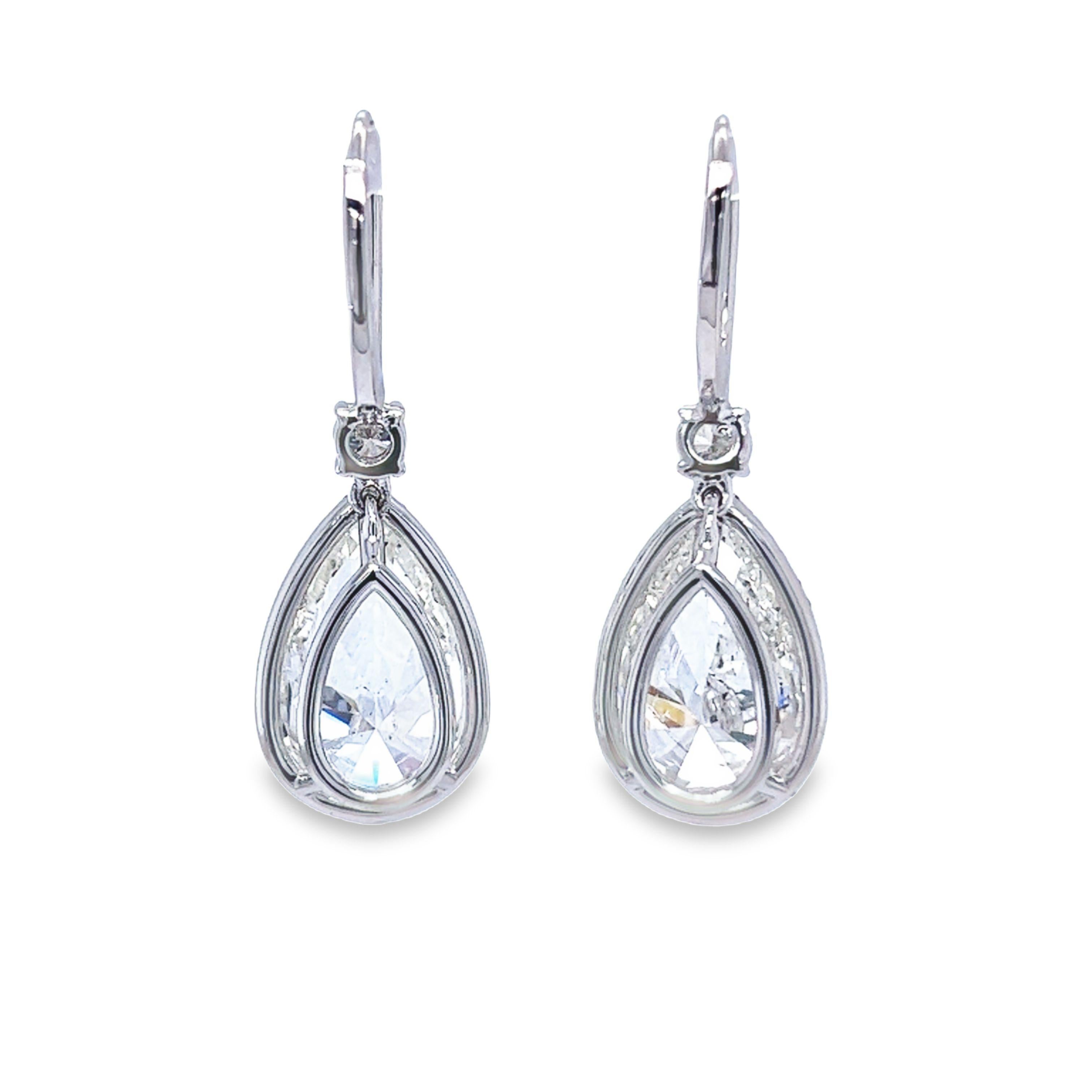 Women's David Rosenberg 10.05 Carat Pear Shape GIA Drop Dangle Diamond Earrings