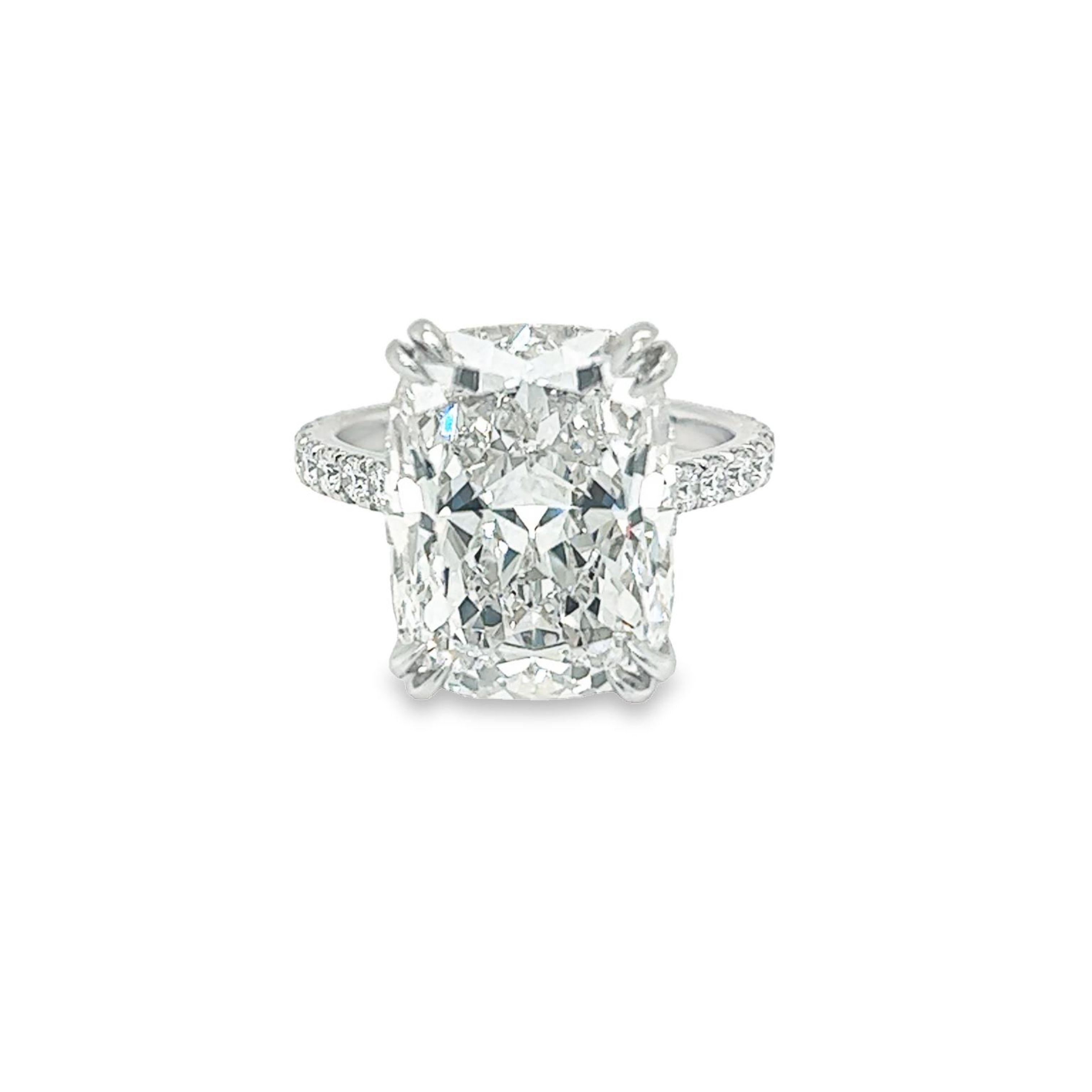 David Rosenberg 10.07 Carat Cushion Shape F/VVS1 GIA Diamond Engagement Ring For Sale 1