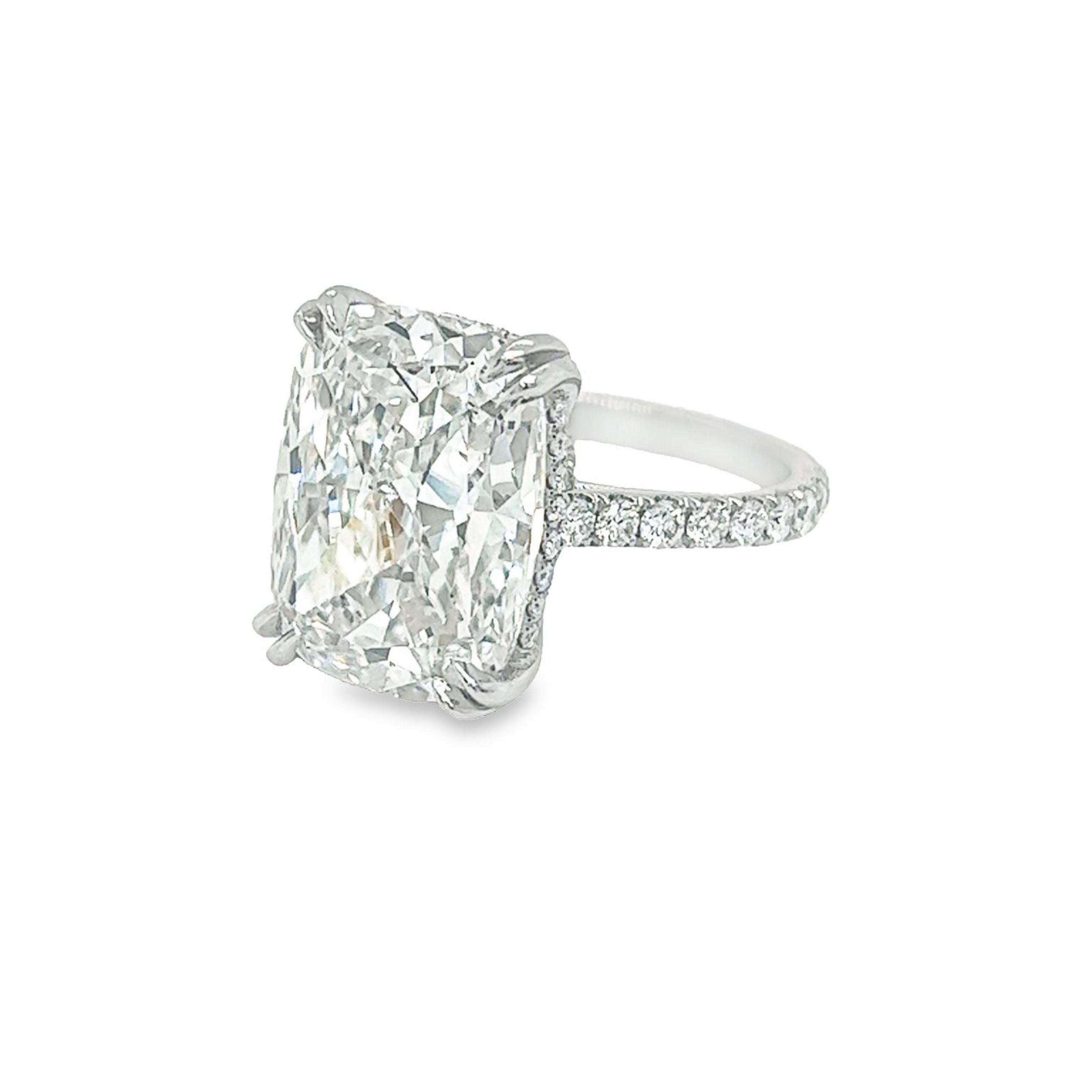 10 carat cushion cut diamond ring