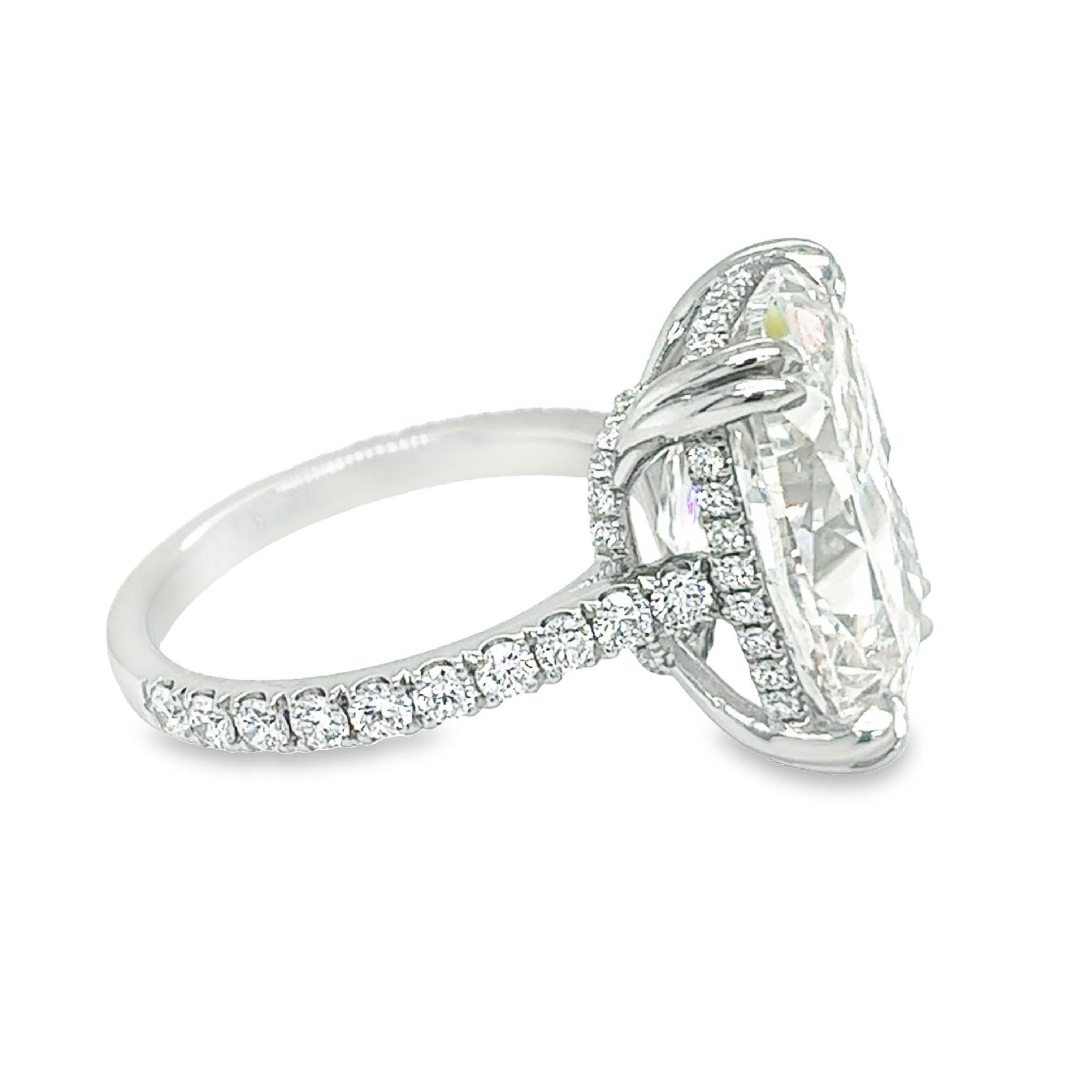 Modern David Rosenberg 10.07 Carat Cushion Shape F/VVS1 GIA Diamond Engagement Ring For Sale