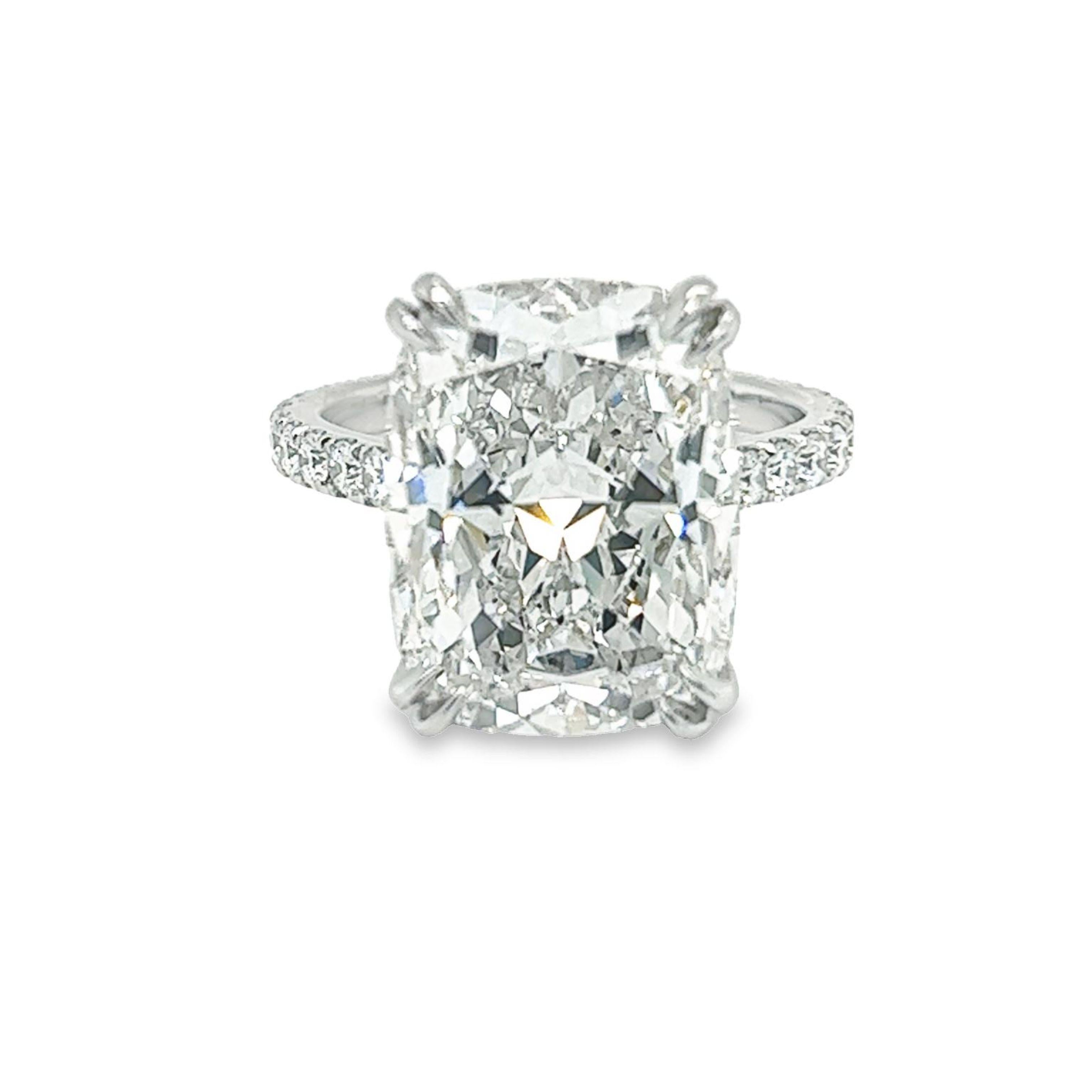 David Rosenberg 10.07 Carat Cushion Shape F/VVS1 GIA Diamond Engagement Ring In New Condition For Sale In Boca Raton, FL