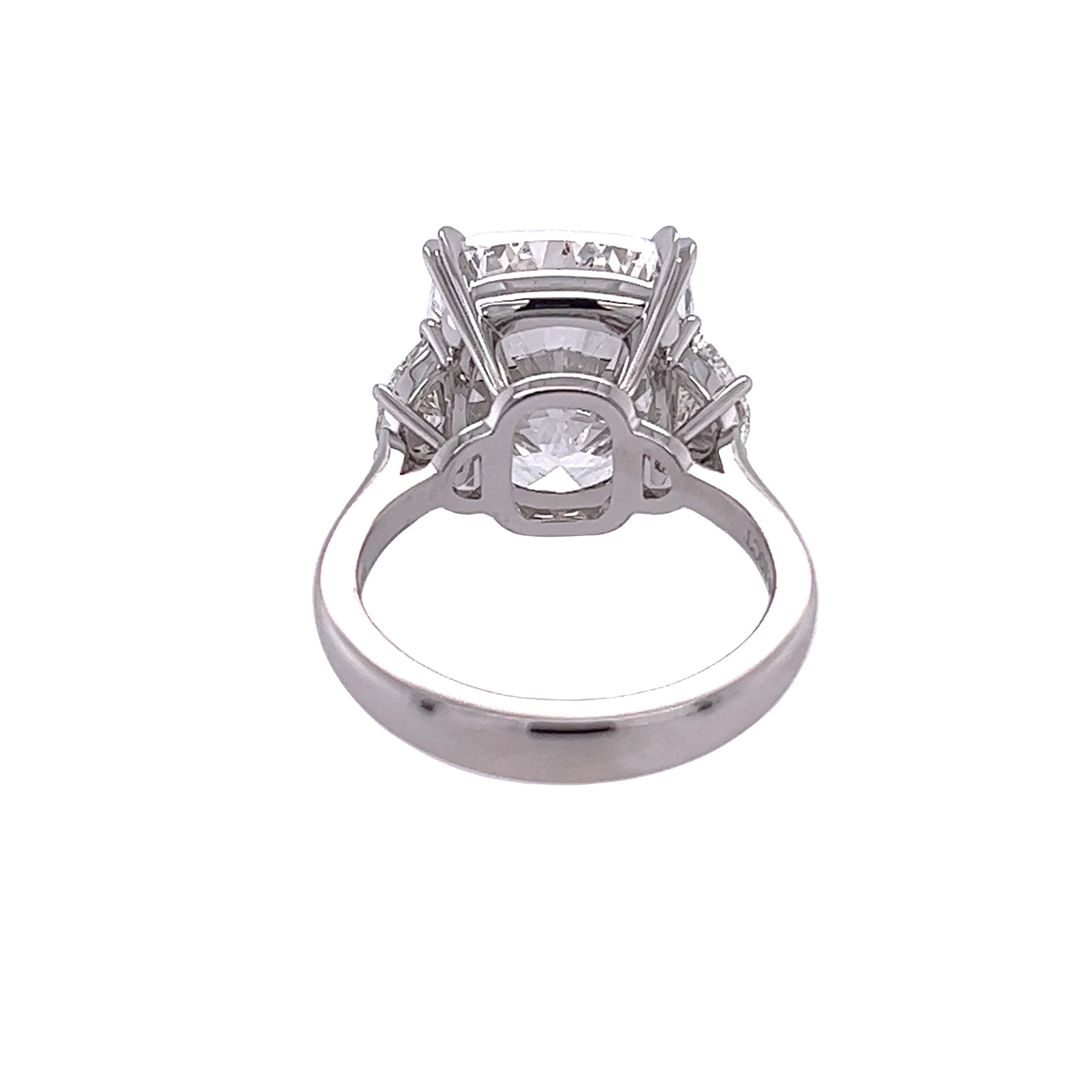 Cushion Cut David Rosenberg 10.10 Carat Radiant GIA 3 Stone Diamond Engagement Ring