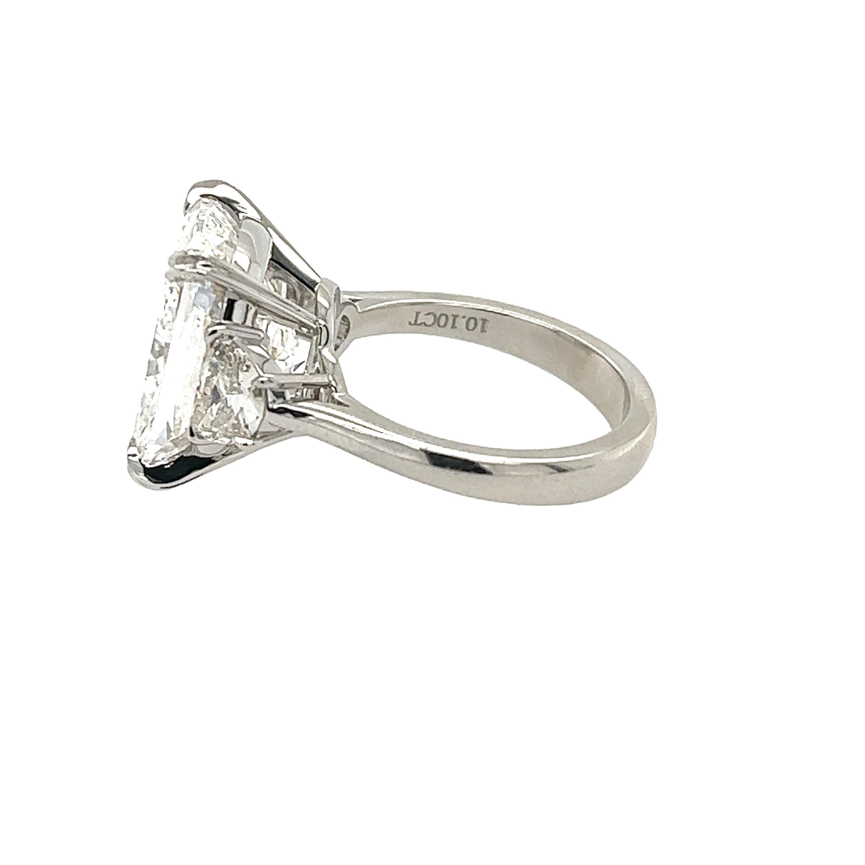 David Rosenberg 10.10 Carat Radiant GIA 3 Stone Diamond Engagement Ring In New Condition In Boca Raton, FL