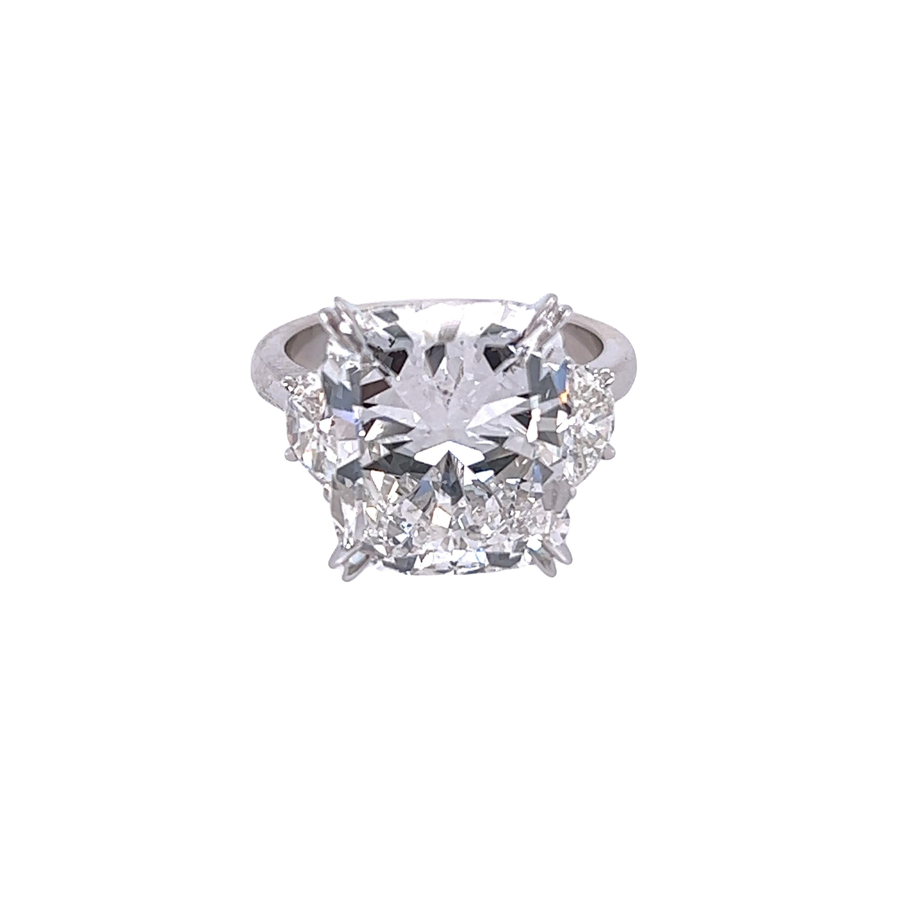 Women's David Rosenberg 10.10 Carat Radiant GIA 3 Stone Diamond Engagement Ring