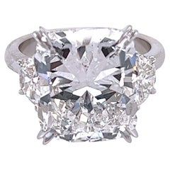 Verlobungsring von David Rosenberg mit 10,10 Karat strahlendem GIA 3 Stein Diamant