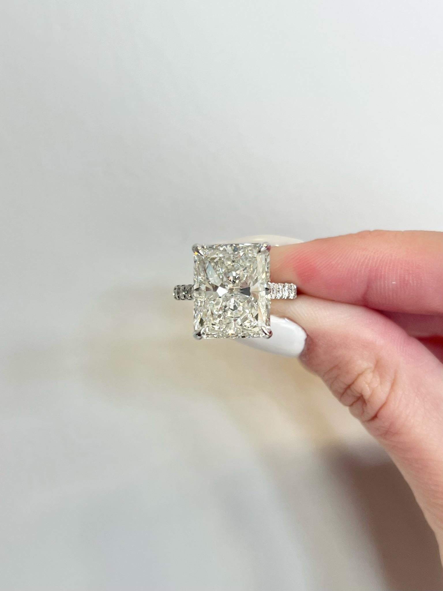 David Rosenberg 10.09 Carat Radiant GIA Diamond Engagement Ring For Sale 1