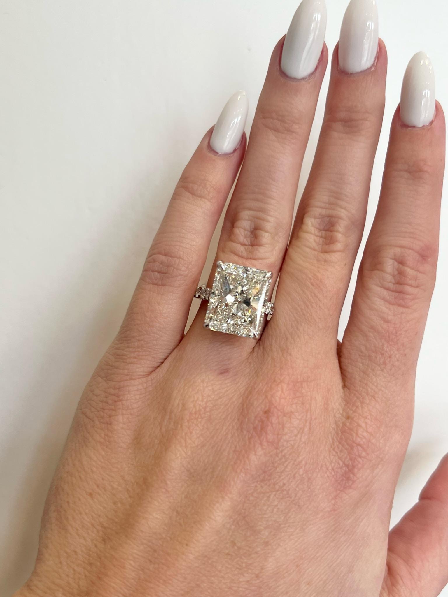 David Rosenberg 10.09 Carat Radiant GIA Diamond Engagement Ring For Sale 2