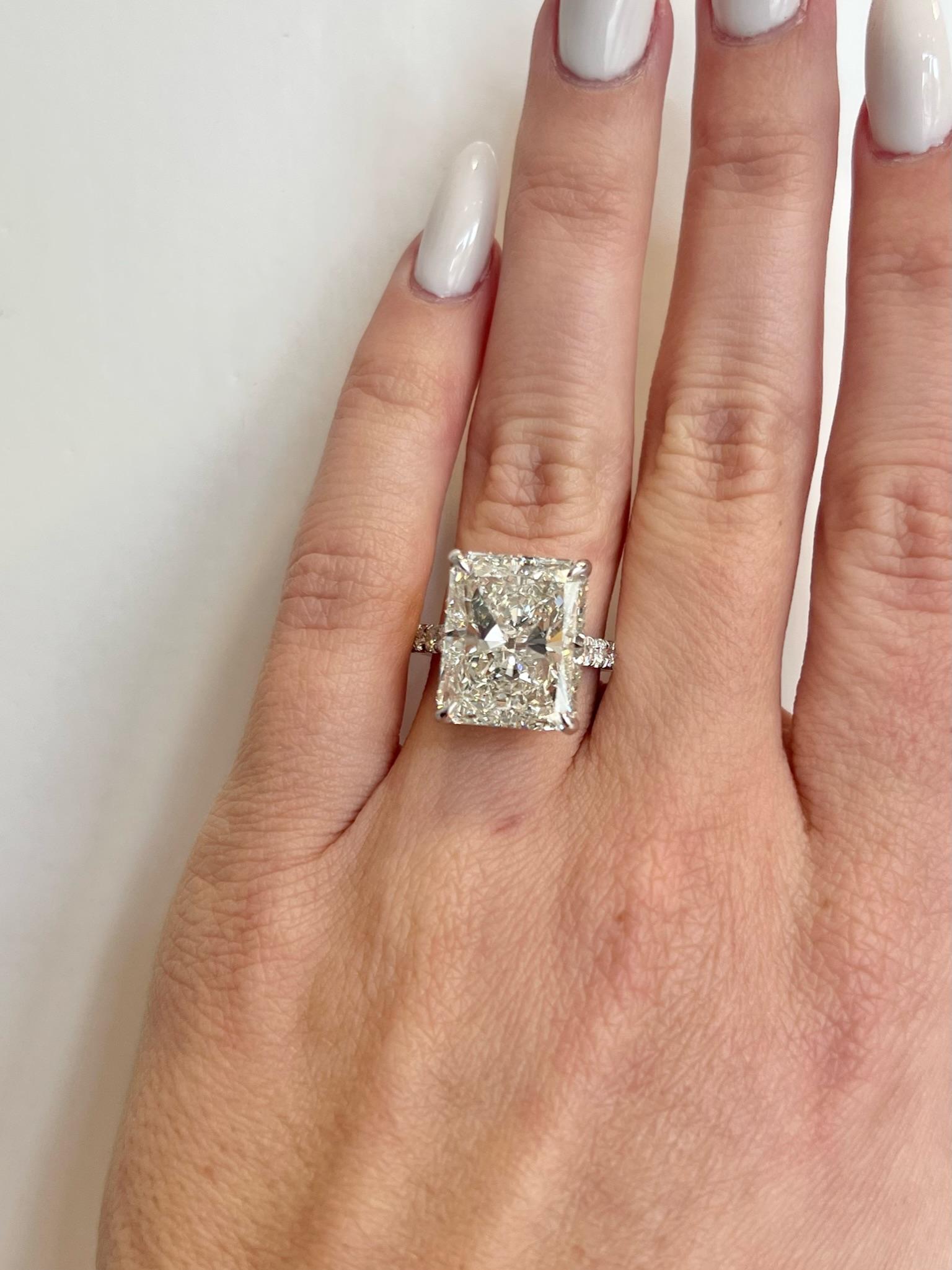 David Rosenberg 10.09 Carat Radiant GIA Diamond Engagement Ring For Sale 3