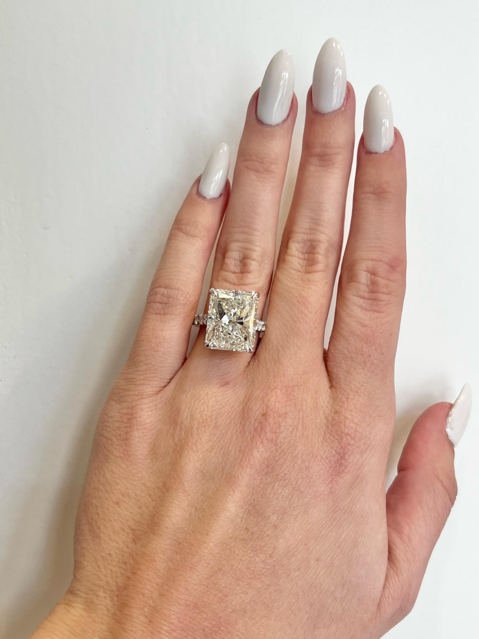 David Rosenberg 10.09 Carat Radiant GIA Diamond Engagement Ring For Sale 4