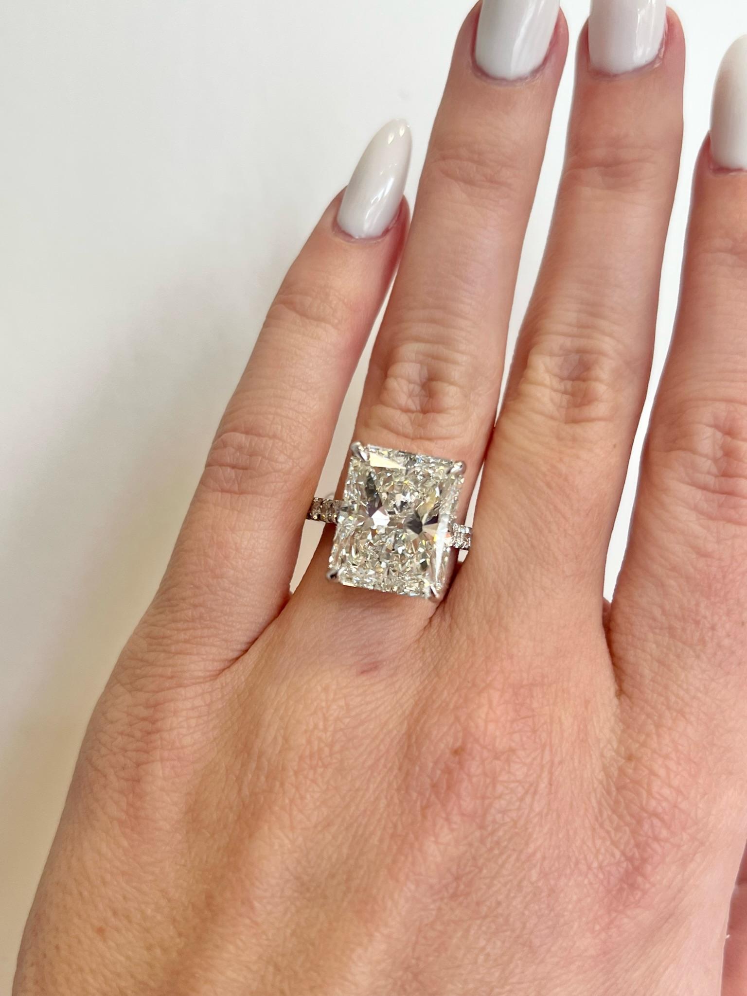 David Rosenberg 10.09 Carat Radiant GIA Diamond Engagement Ring For Sale 5