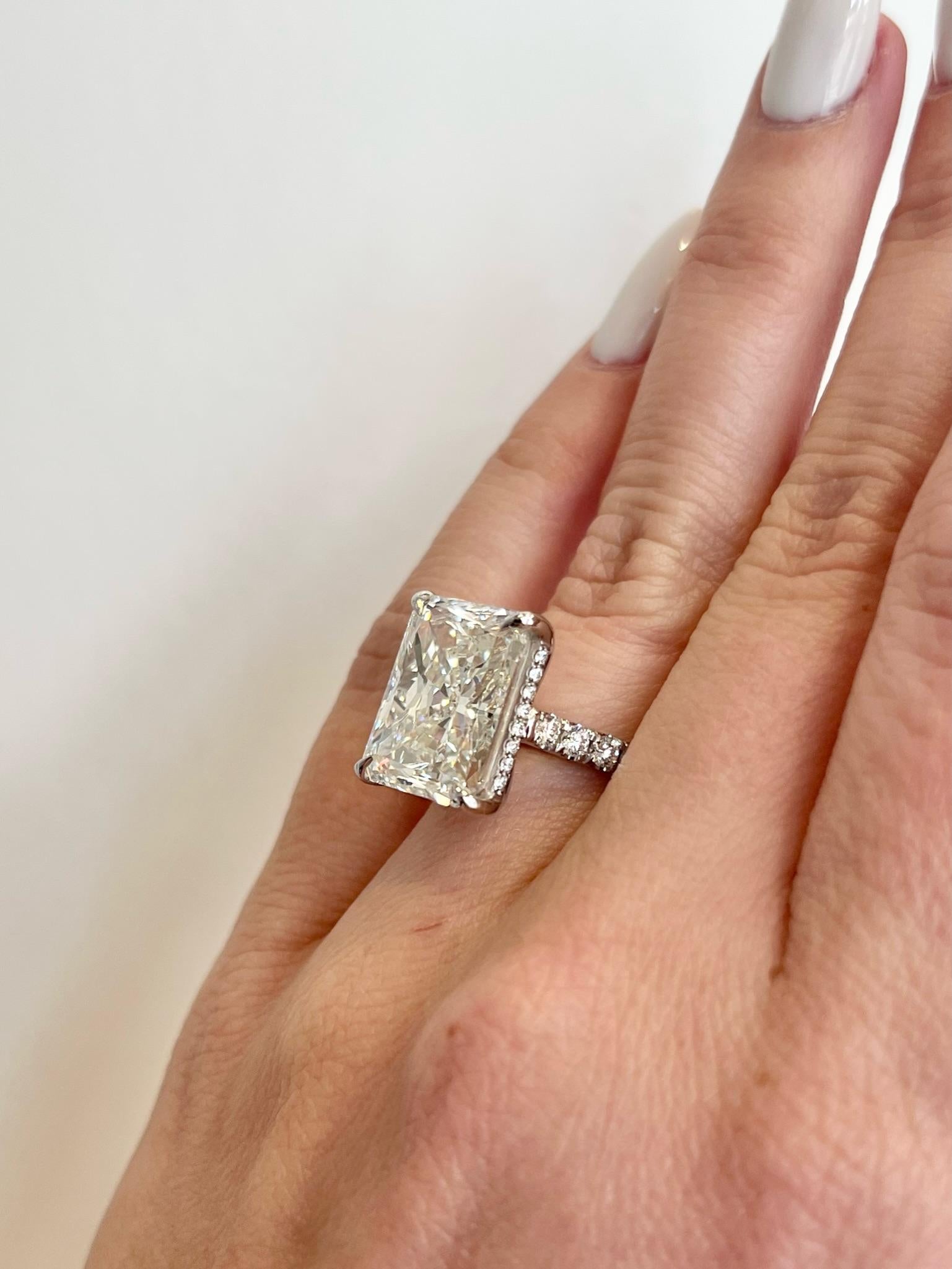 David Rosenberg 10.09 Carat Radiant GIA Diamond Engagement Ring For Sale 6