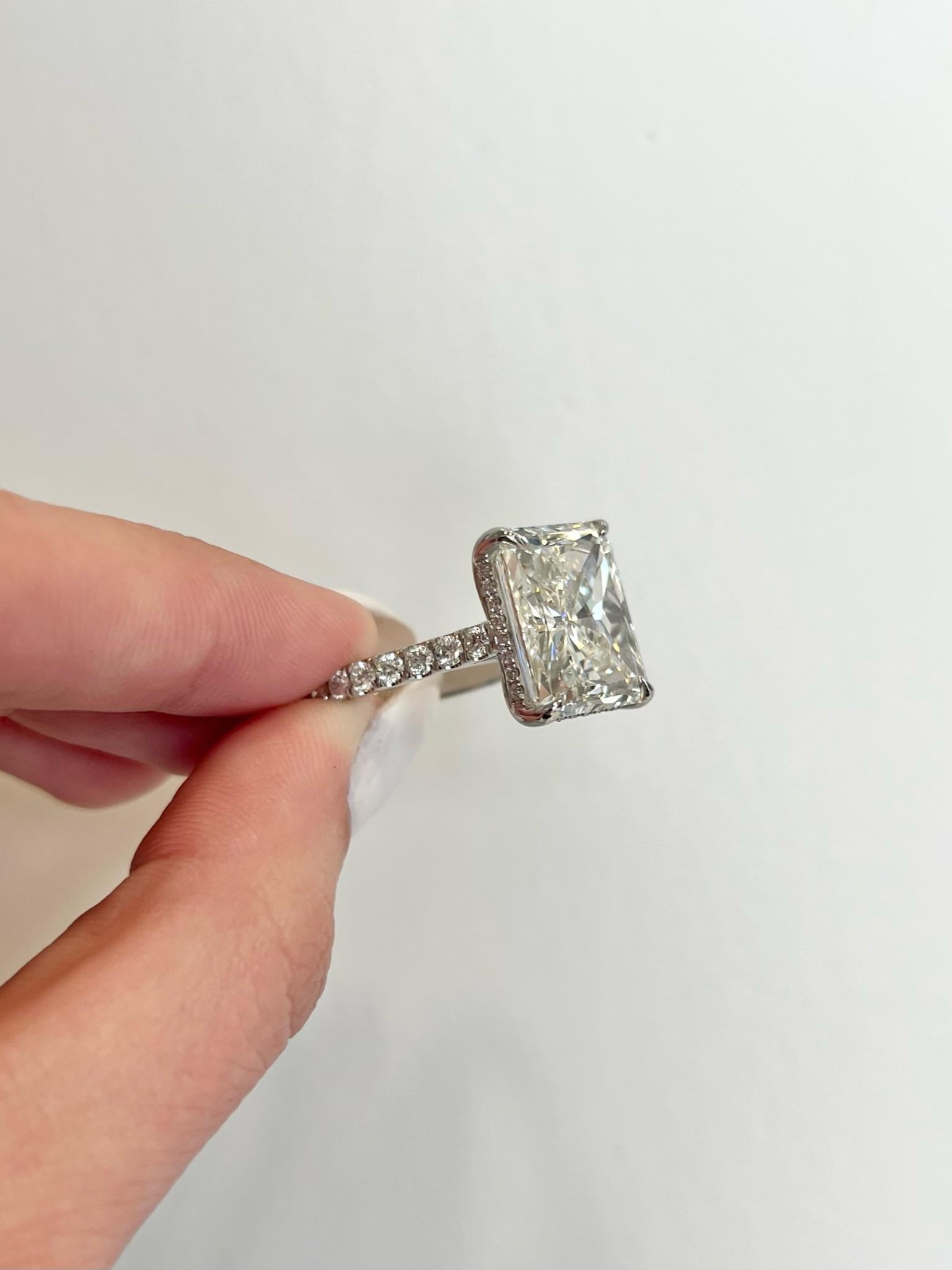 David Rosenberg 10.09 Carat Radiant GIA Diamond Engagement Ring For Sale 8