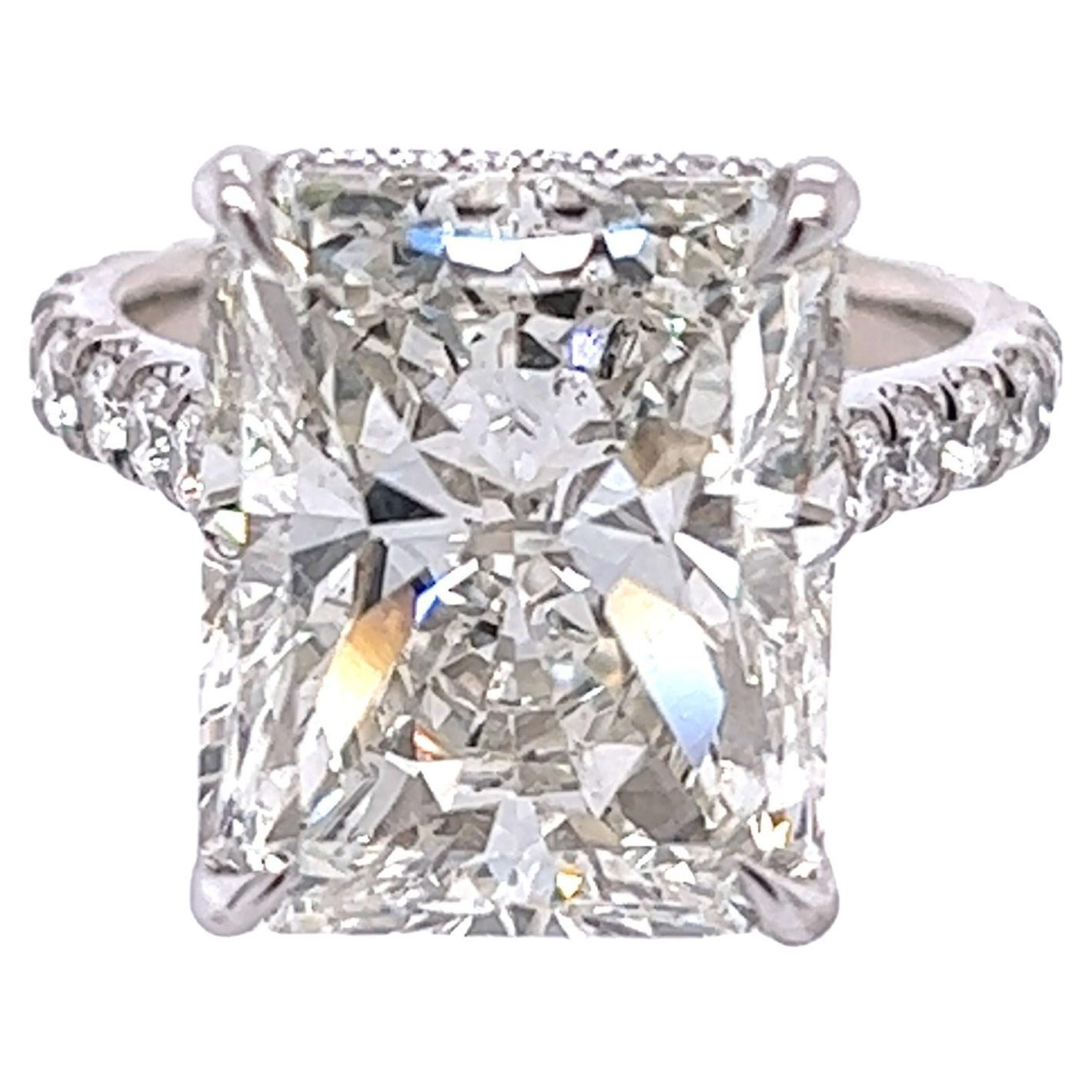 David Rosenberg 10.09 Carat Radiant GIA Diamond Engagement Ring For Sale