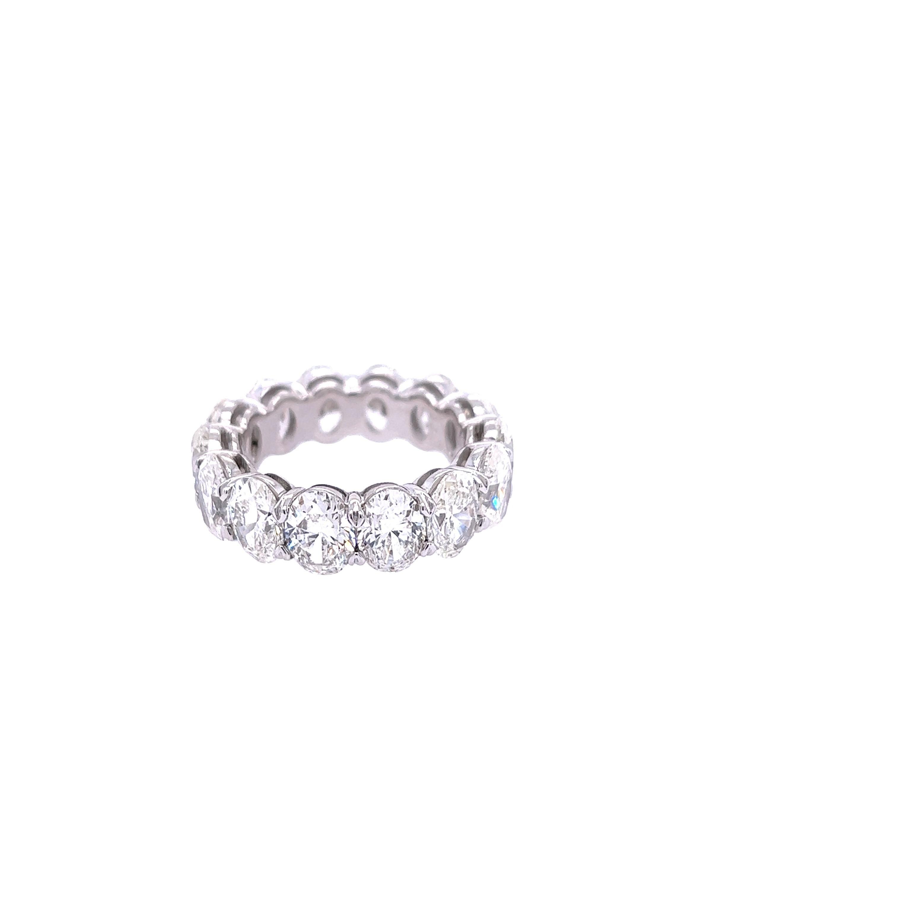 David Rosenberg 10.11 Total Carats Oval Shape GIA Diamond Eternity Wedding Band In New Condition For Sale In Boca Raton, FL