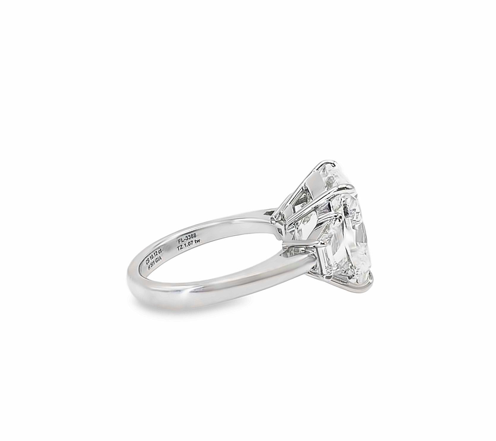 David Rosenberg 10.12 Carat Cushion Cut GIA Three Stone Diamond Engagement Ring In New Condition For Sale In Boca Raton, FL