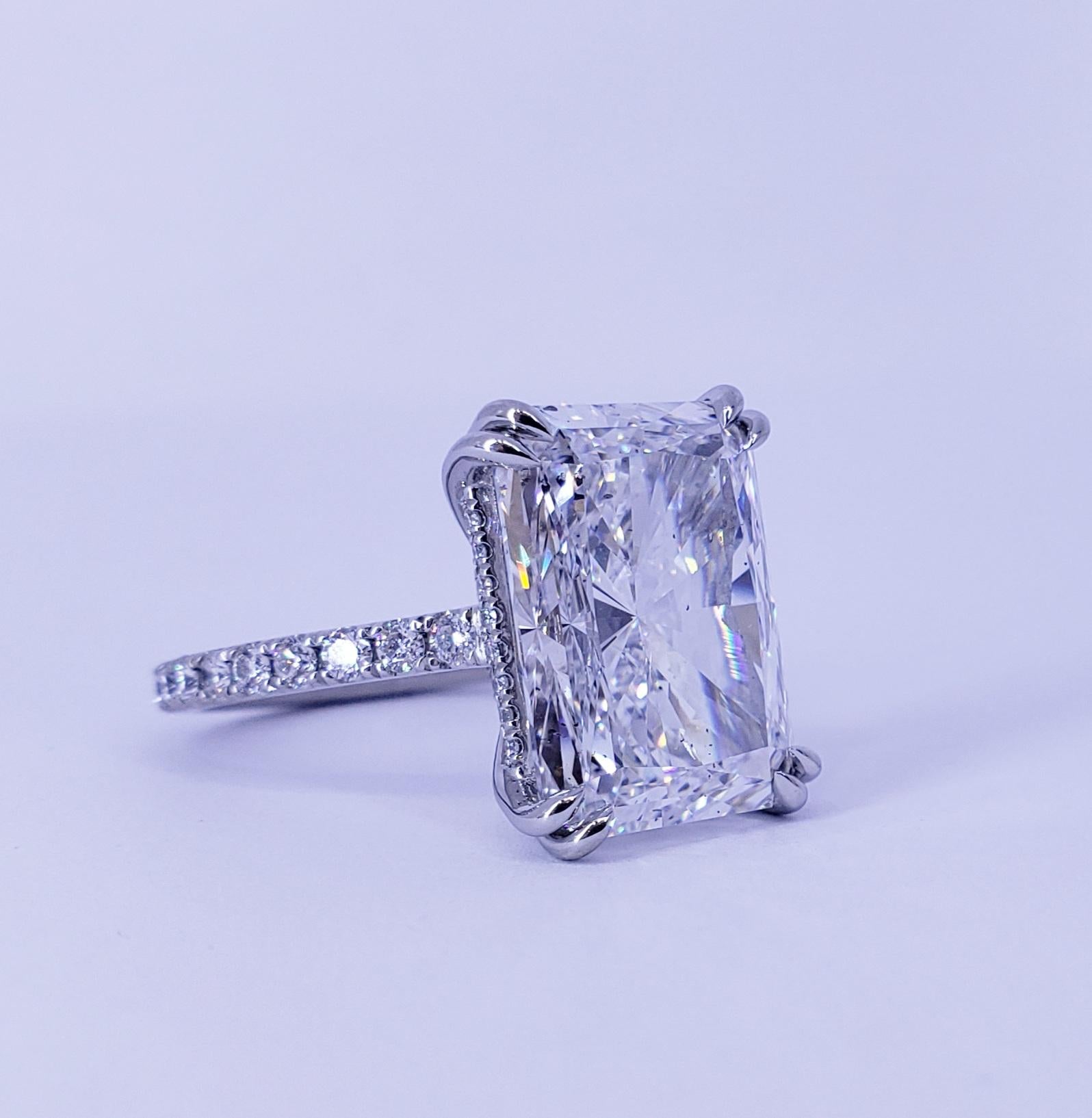 David Rosenberg 10.19 Carat Radiant D/SI2 GIA Engagement Diamond Wedding Ring 2