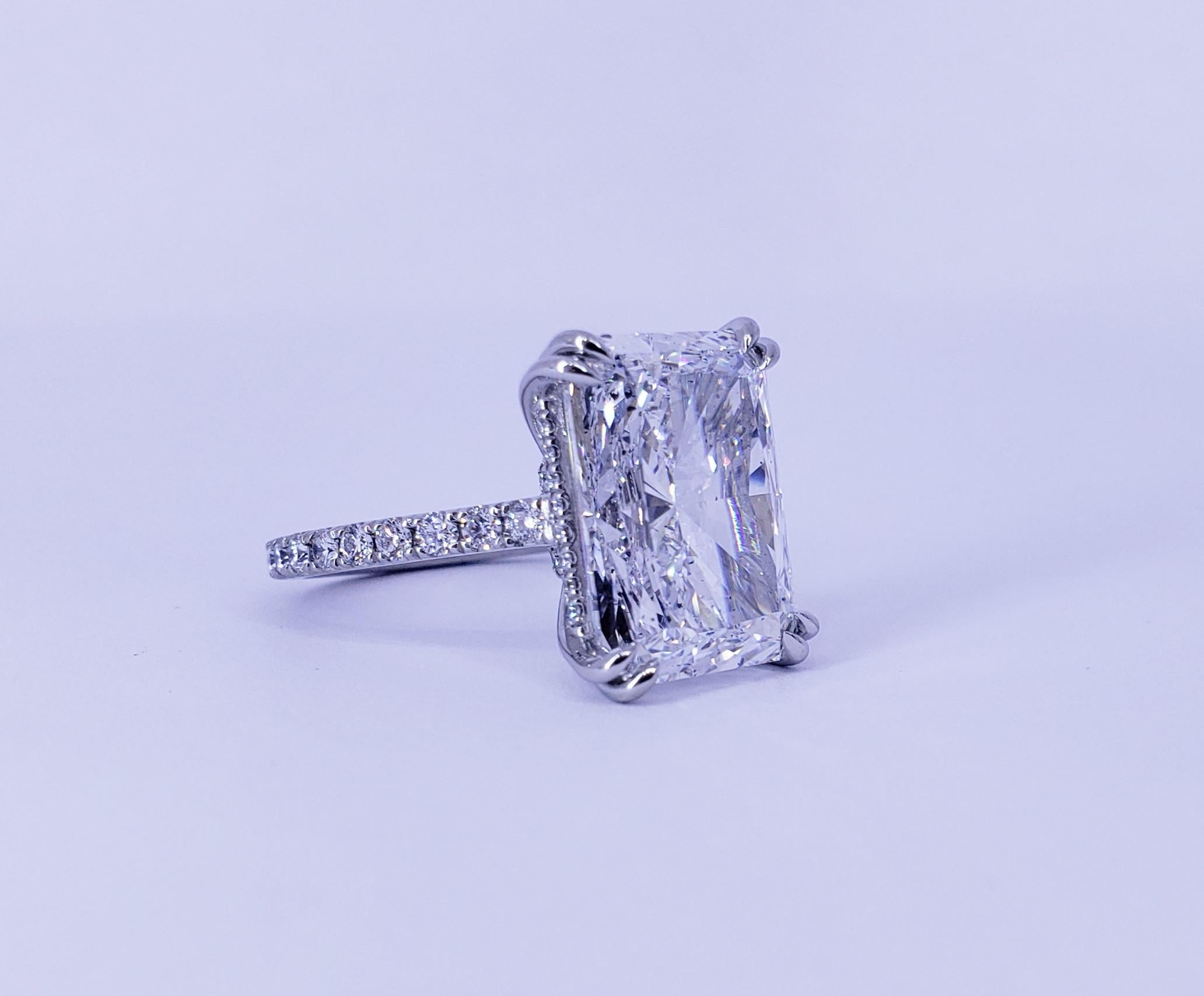 David Rosenberg 10.19 Carat Radiant D/SI2 GIA Engagement Diamond Wedding Ring 3