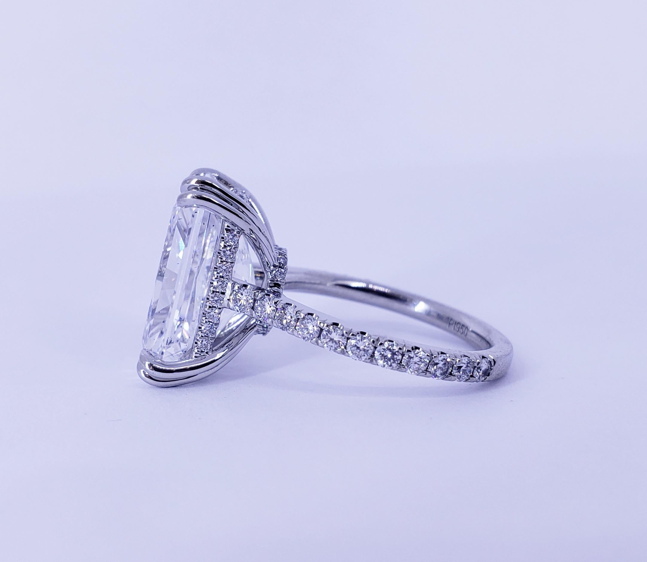 Radiant Cut David Rosenberg 10.19 Carat Radiant D/SI2 GIA Engagement Diamond Wedding Ring