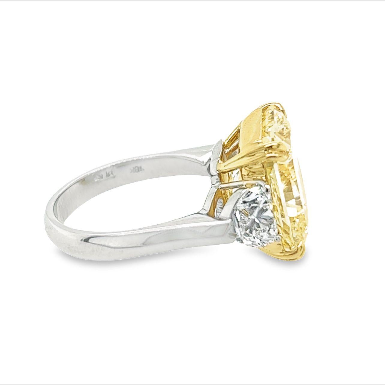 Radiant Cut David Rosenberg 10.23 Radiant Fancy Yellow VVS1 GIA Diamond Engagement Ring For Sale