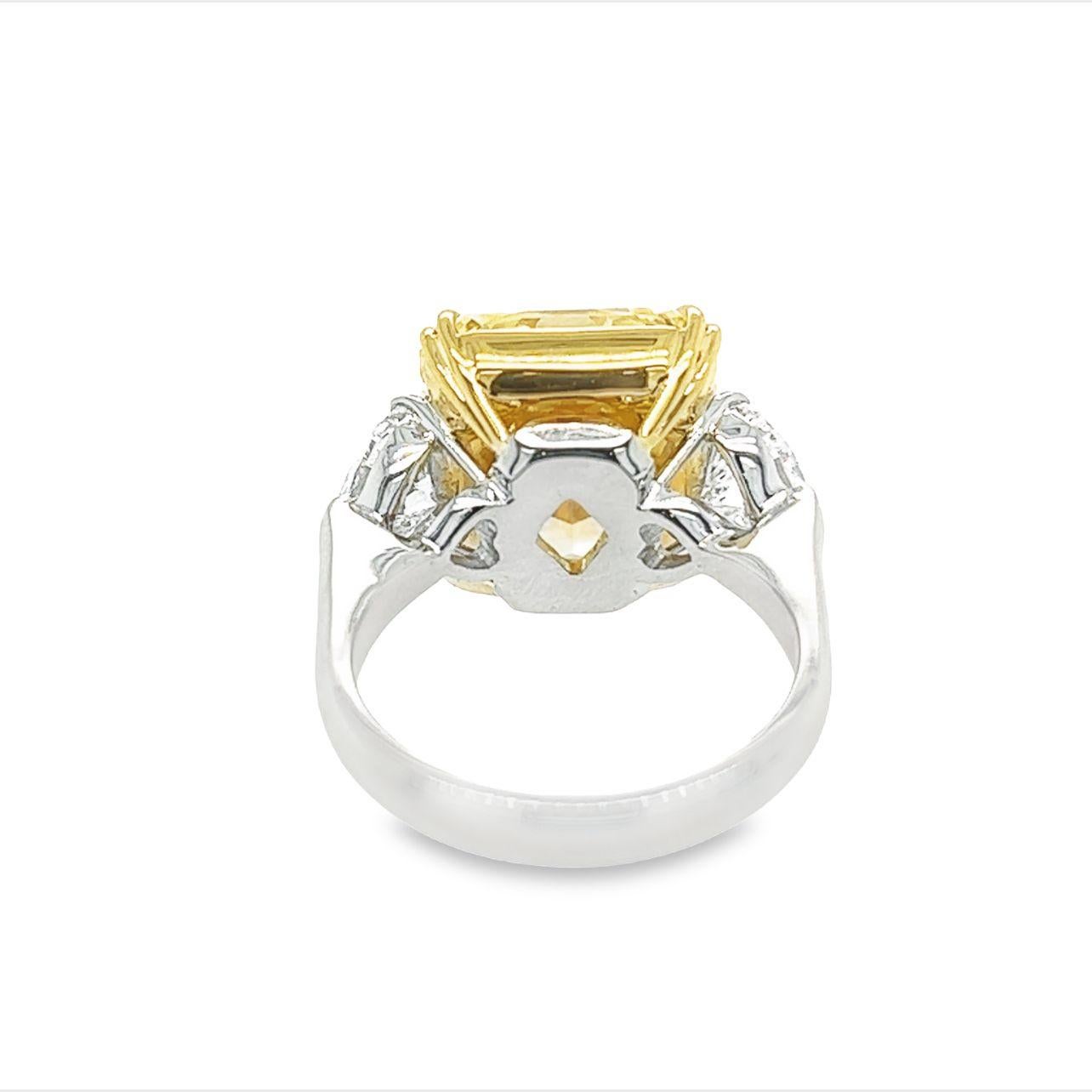 David Rosenberg 10.23 Radiant Fancy Yellow VVS1 GIA Diamond Engagement Ring In New Condition For Sale In Boca Raton, FL