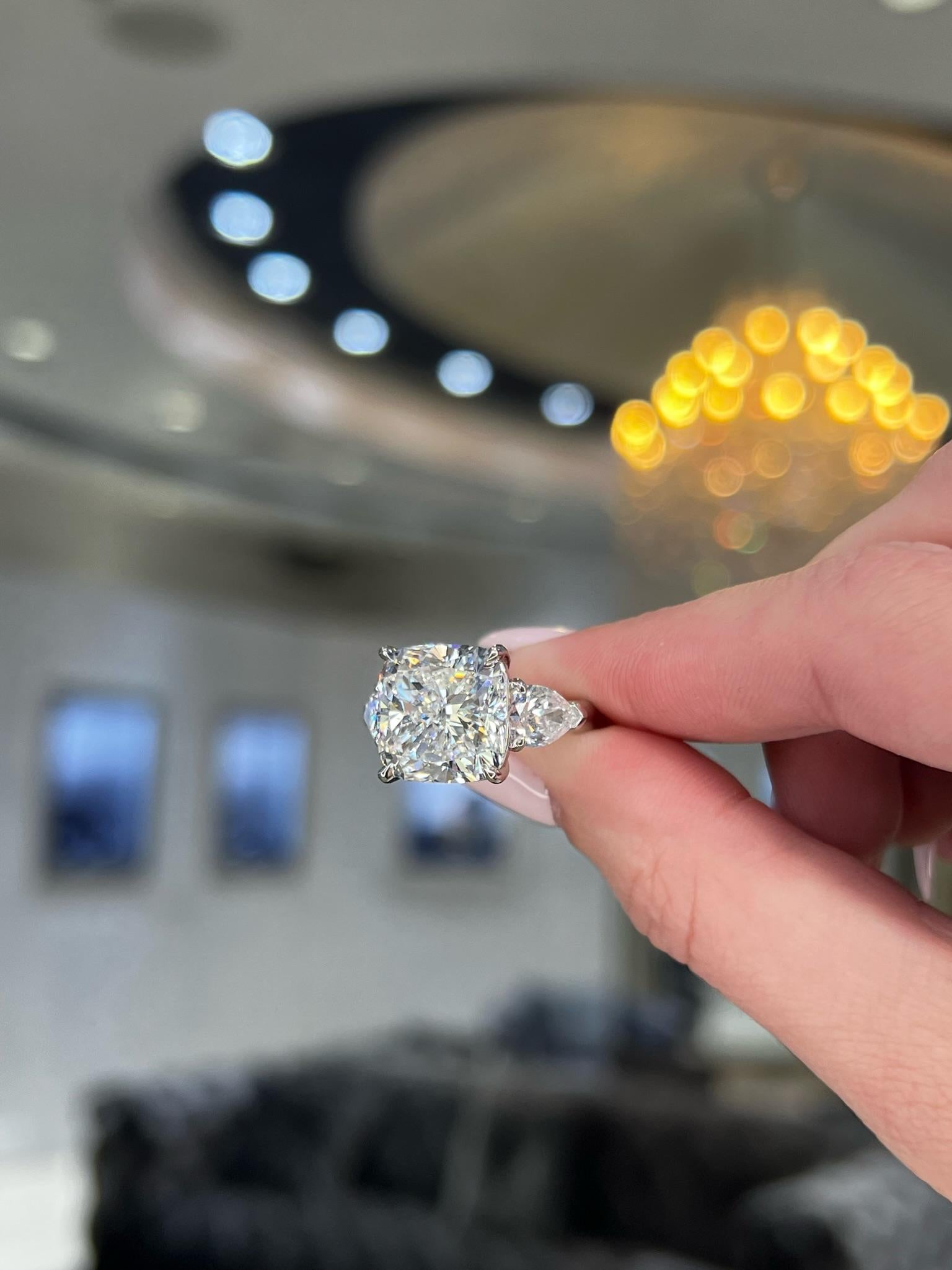 David Rosenberg Verlobungsring mit 10,35 Karat Diamant im Kissenschliff F SI2 GIA 14