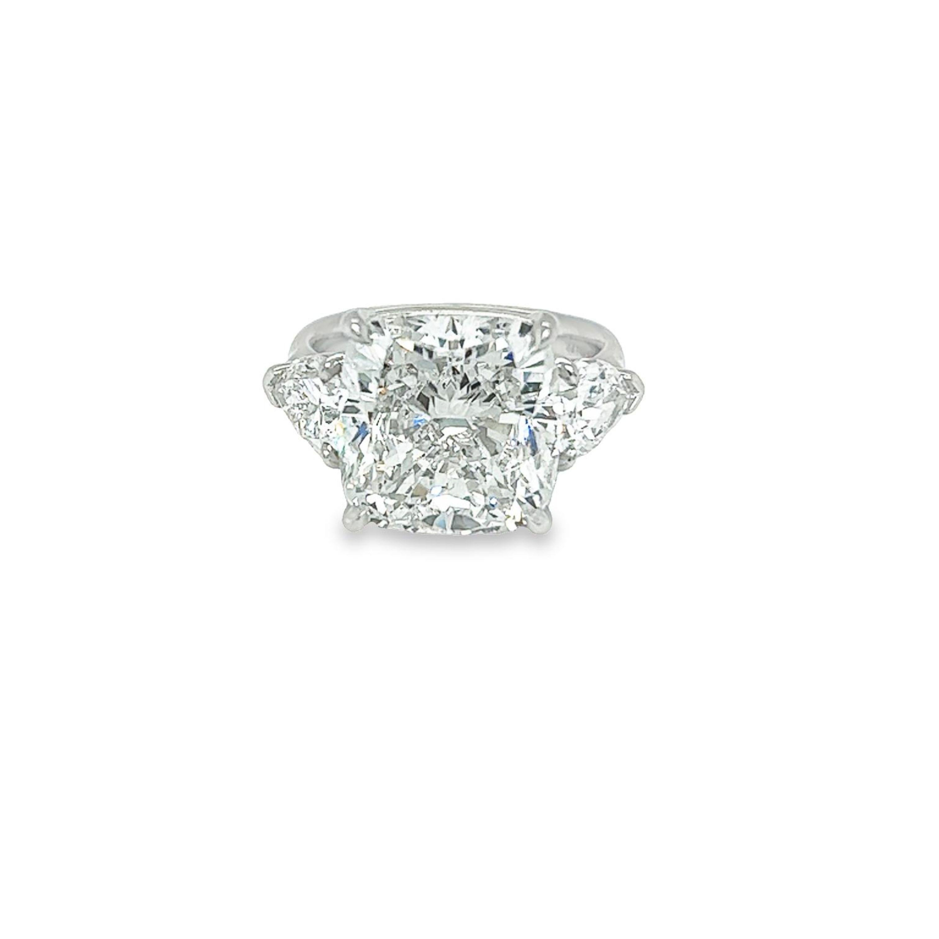 Modern David Rosenberg 10.35 Carat Cushion Cut F SI2 GIA Diamond Engagement Ring