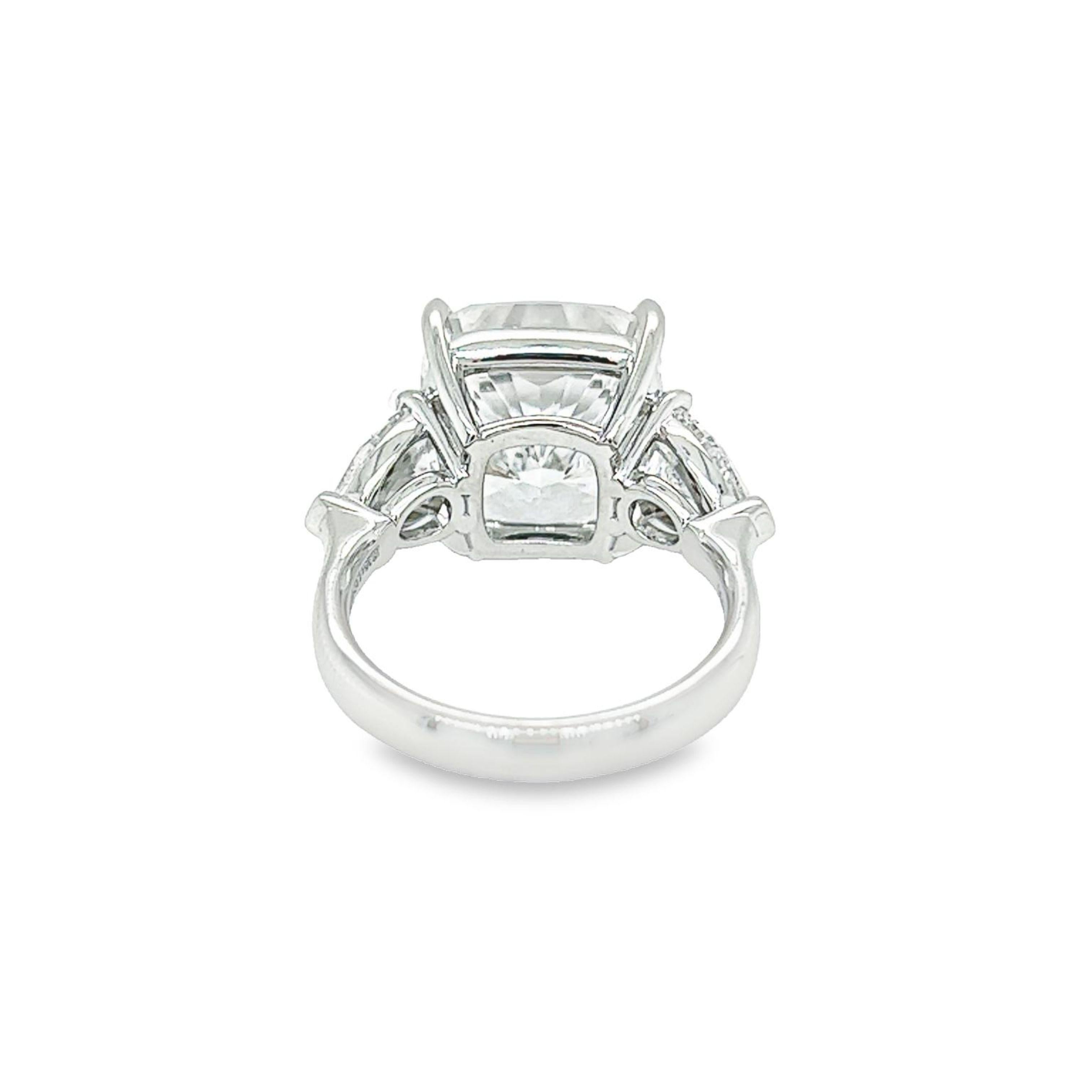 David Rosenberg Verlobungsring mit 10,35 Karat Diamant im Kissenschliff F SI2 GIA 1