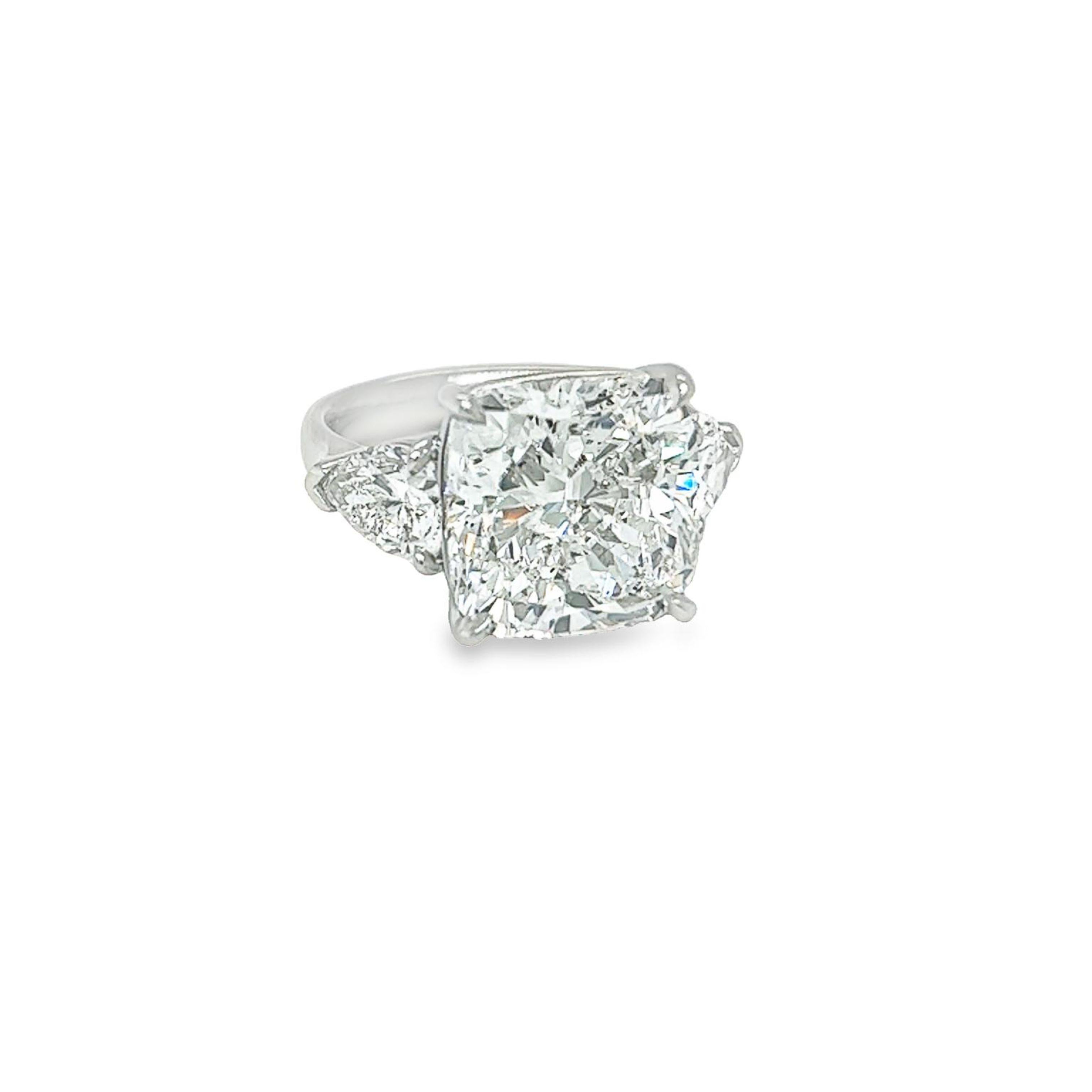 David Rosenberg Verlobungsring mit 10,35 Karat Diamant im Kissenschliff F SI2 GIA 3
