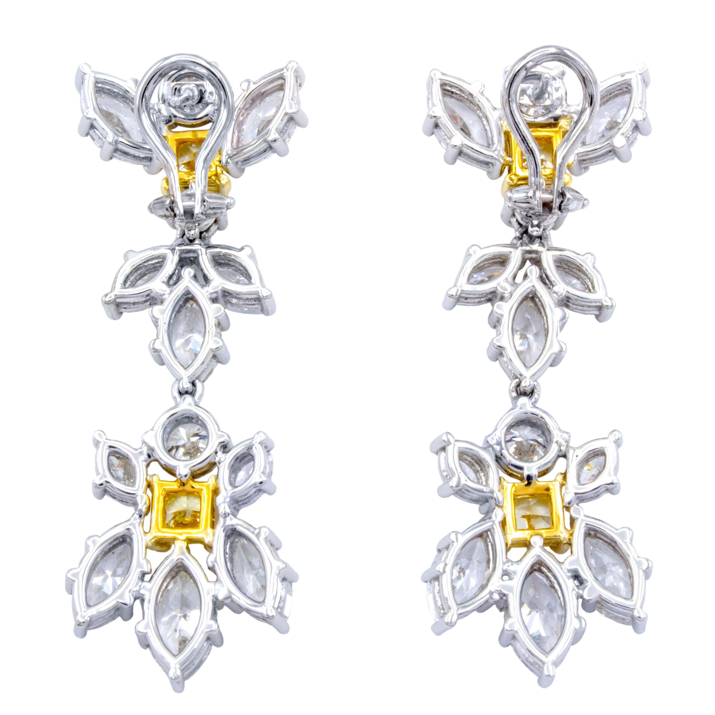 Marquise Cut David Rosenberg 10.38 Total Carat Multi Shape Drop Dangle Diamond Earrings