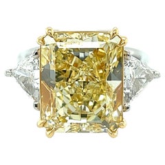 Verlobungsring von David Rosenberg mit 10,41 strahlendem, gelbem VS1 GIA Diamant