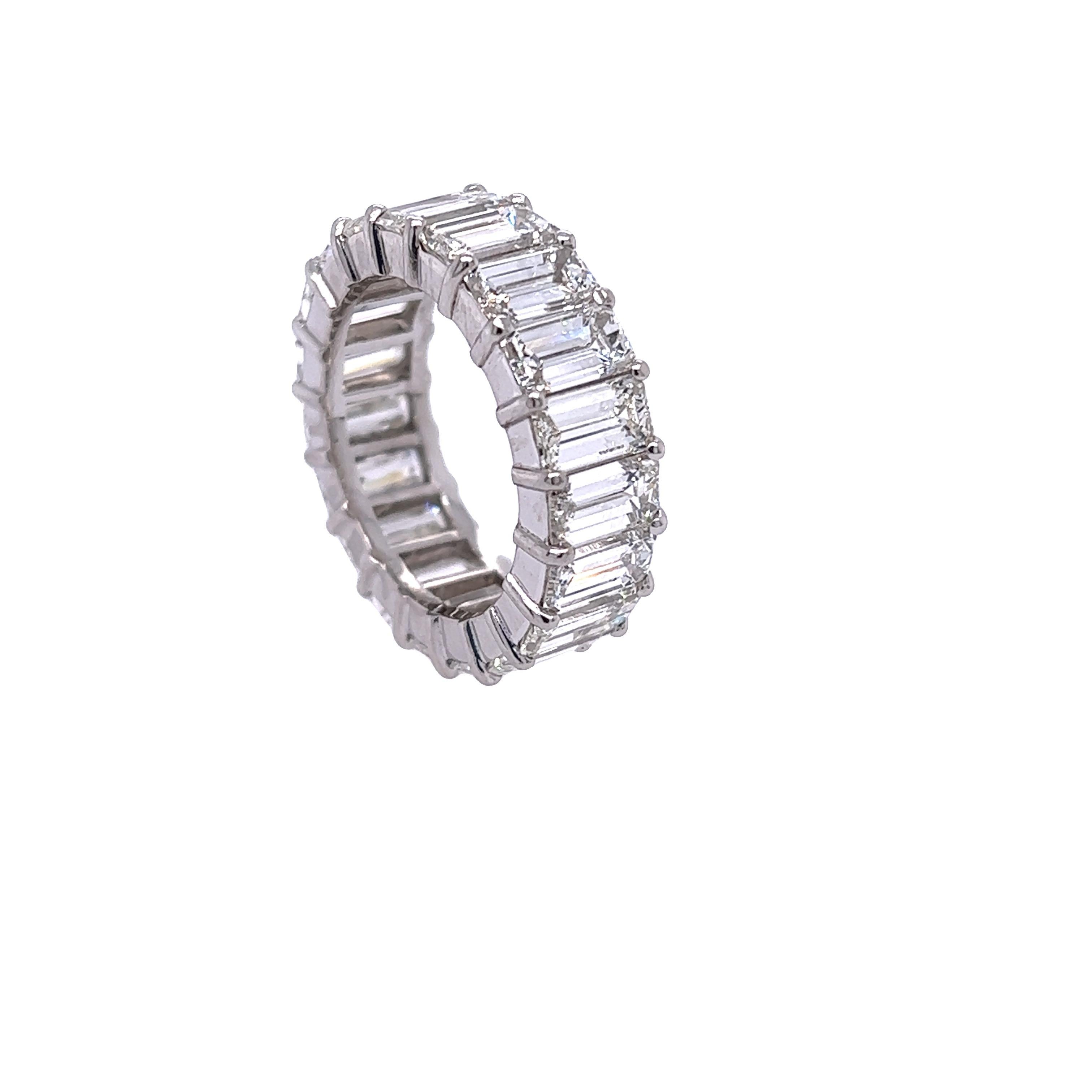 emerald cut diamond eternity band