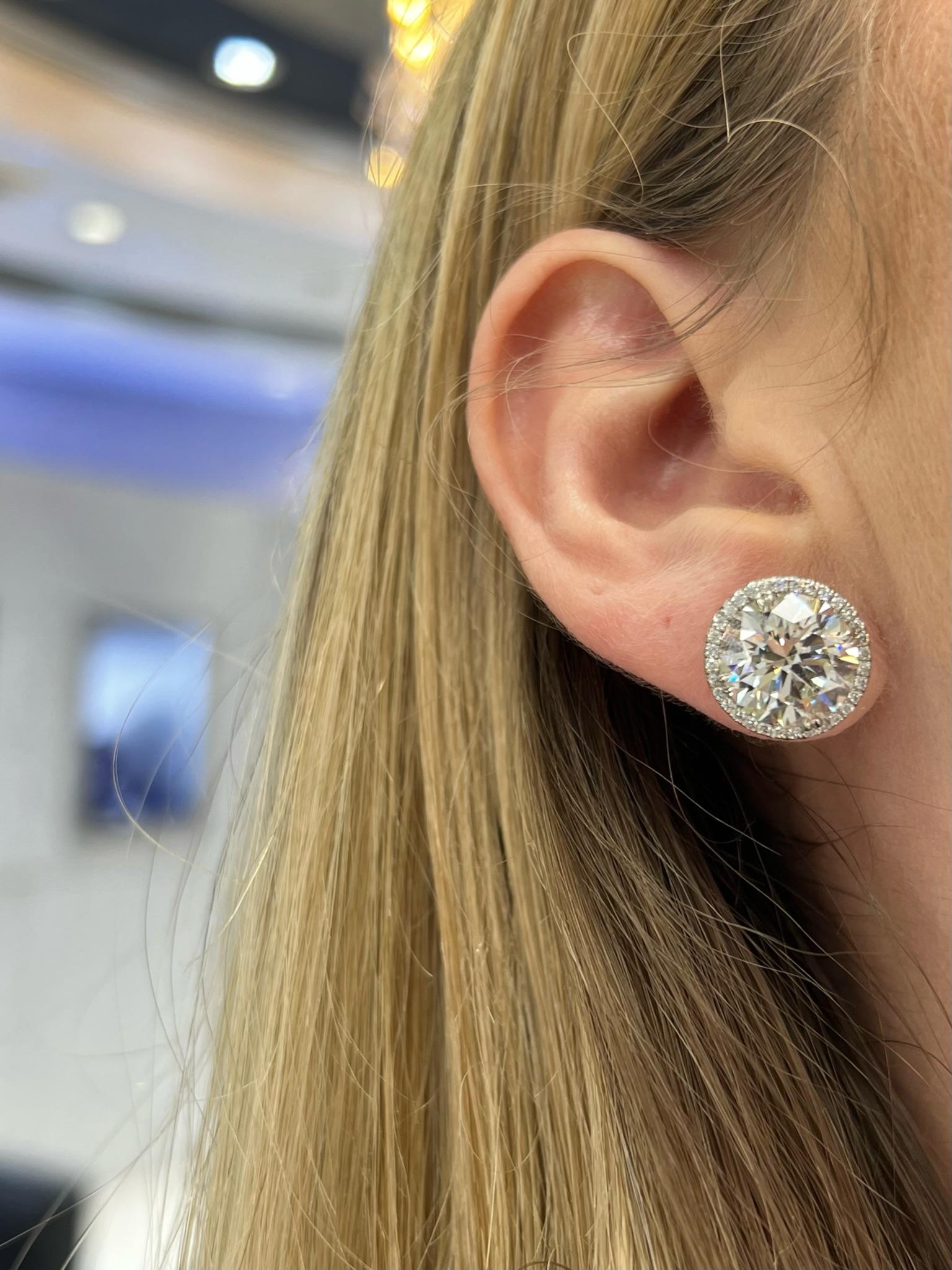 David Rosenberg 10.46 Carats Round GIA Diamond Studs In New Condition For Sale In Boca Raton, FL