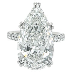 David Rosenberg 10.57 Carat Pear Shape E/VVS2 GIA Diamond Engagement Ring