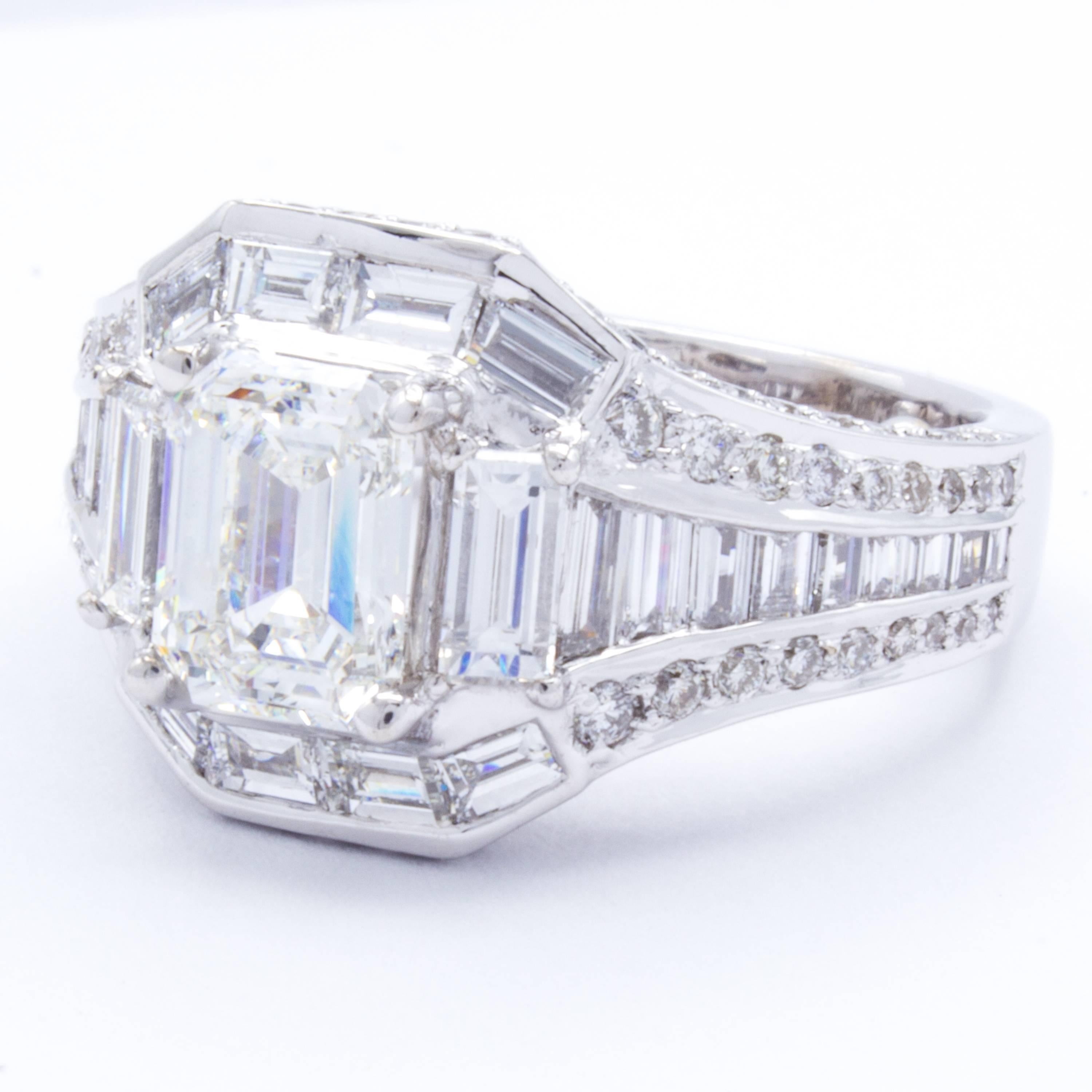 Art Deco David Rosenberg 1.08 Carat Emerald GIA 18 Karat Gold Diamond Engagement Ring