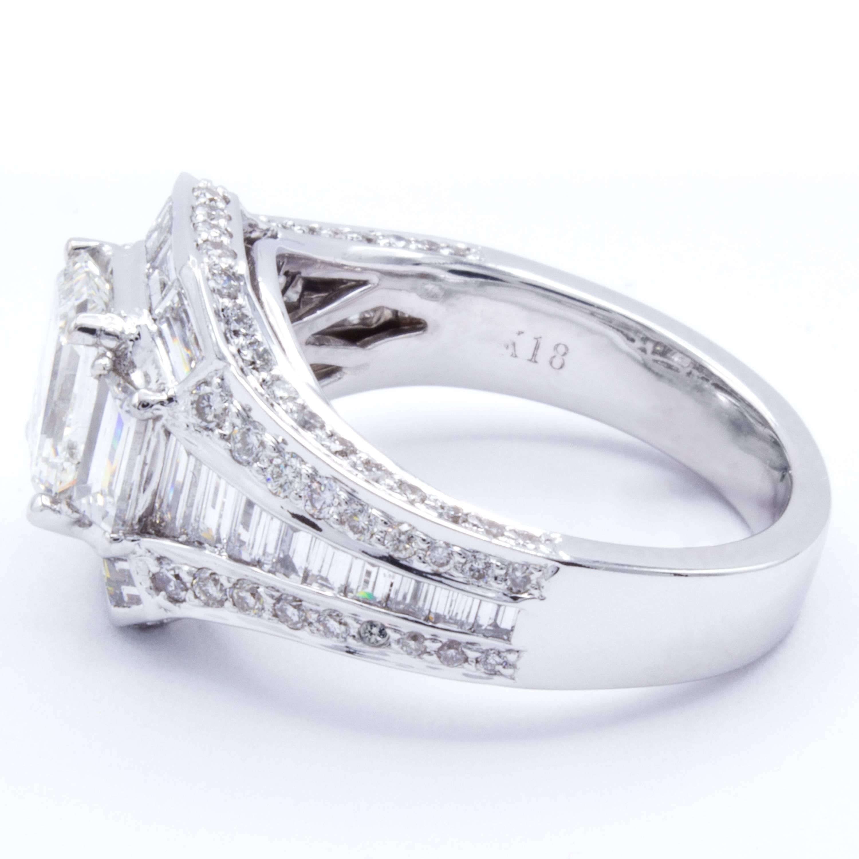Emerald Cut David Rosenberg 1.08 Carat Emerald GIA 18 Karat Gold Diamond Engagement Ring