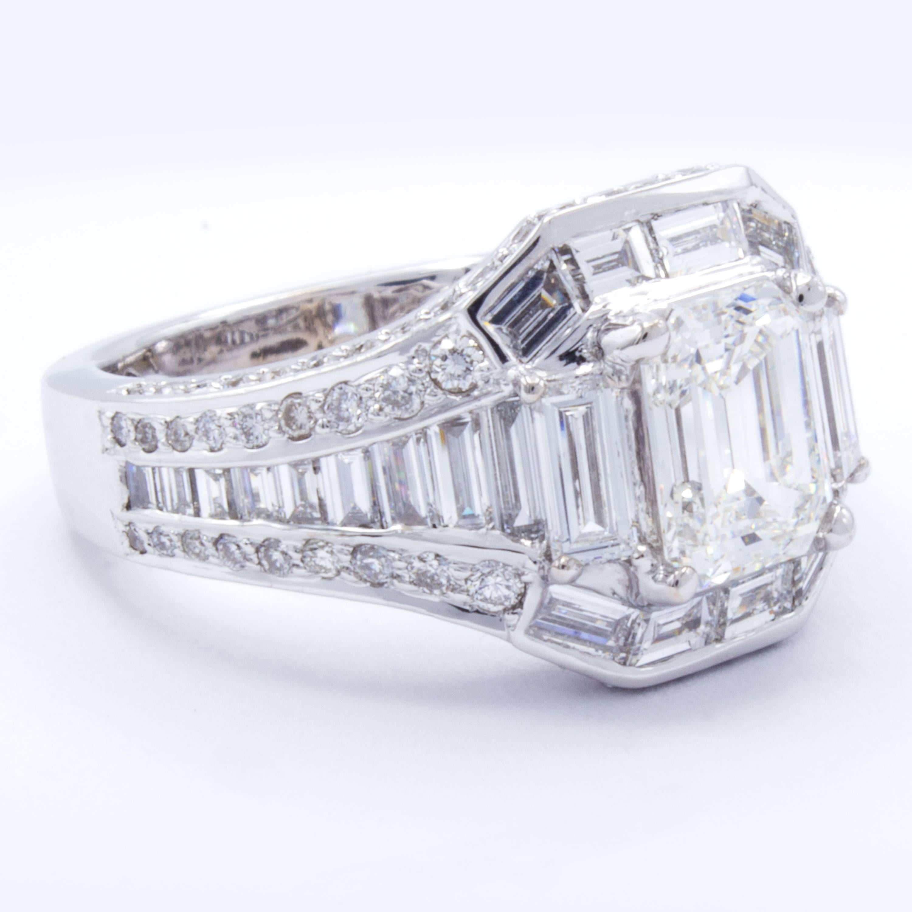 David Rosenberg 1.08 Carat Emerald GIA 18 Karat Gold Diamond Engagement Ring 1