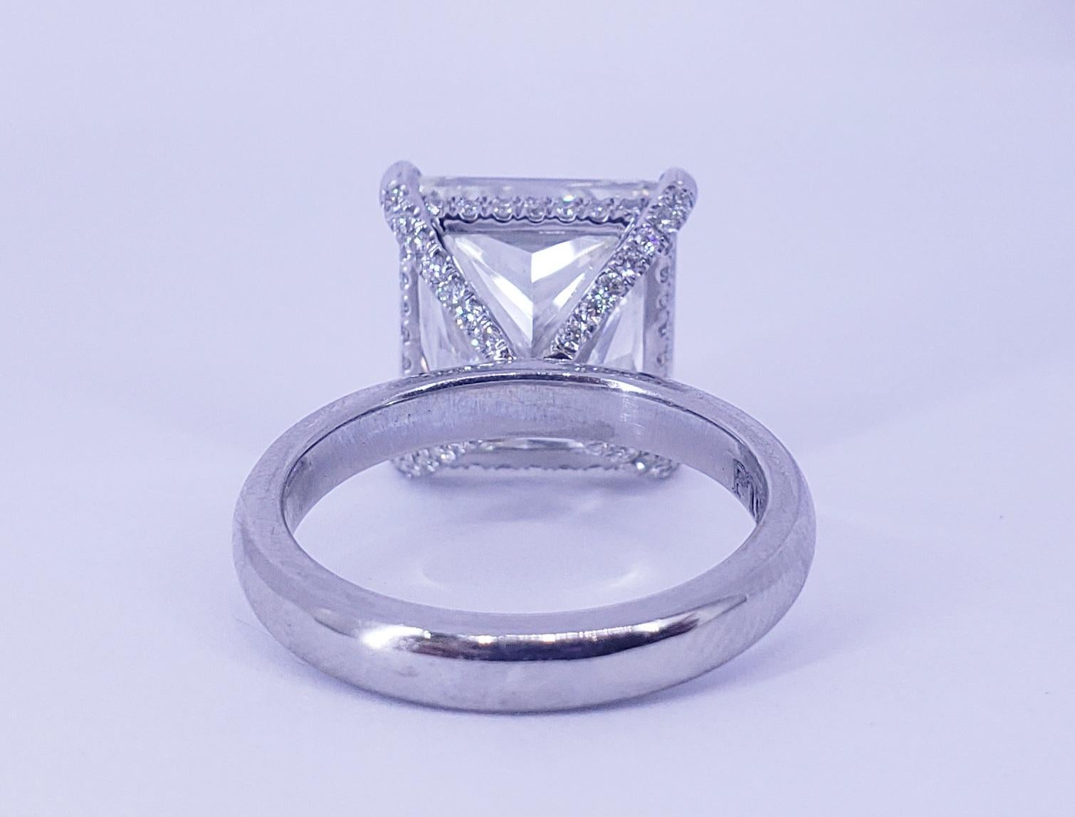 David Rosenberg 10.89 Carat Princess Shape GIA Diamond Engagement Wedding Ring  1