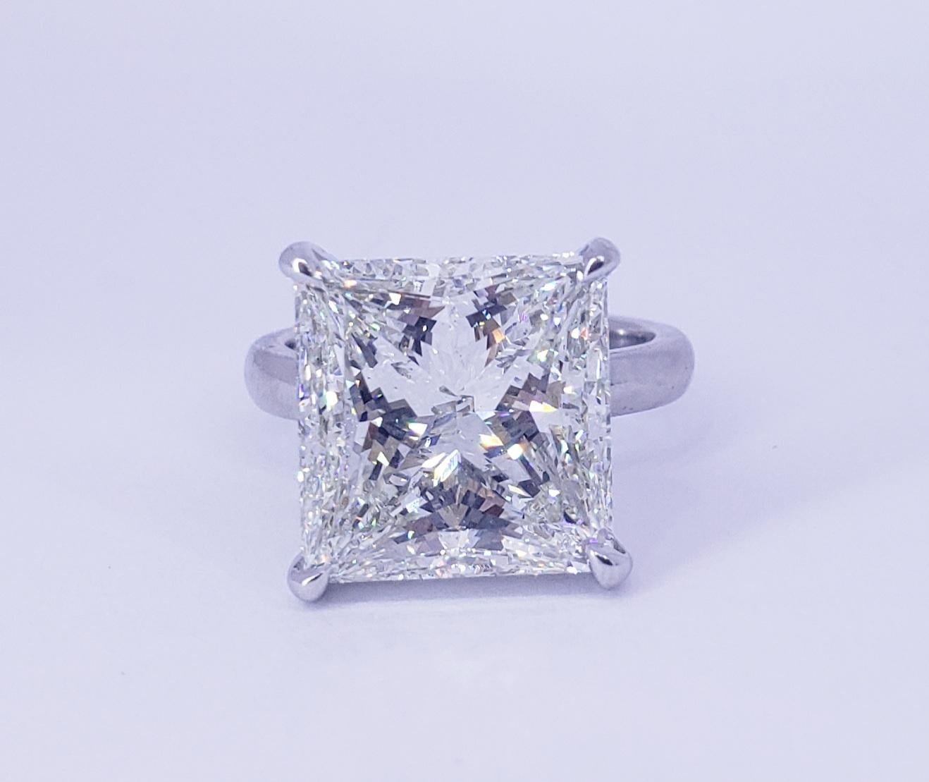 David Rosenberg 10.89 Carat Princess Shape GIA Diamond Engagement Wedding Ring  3