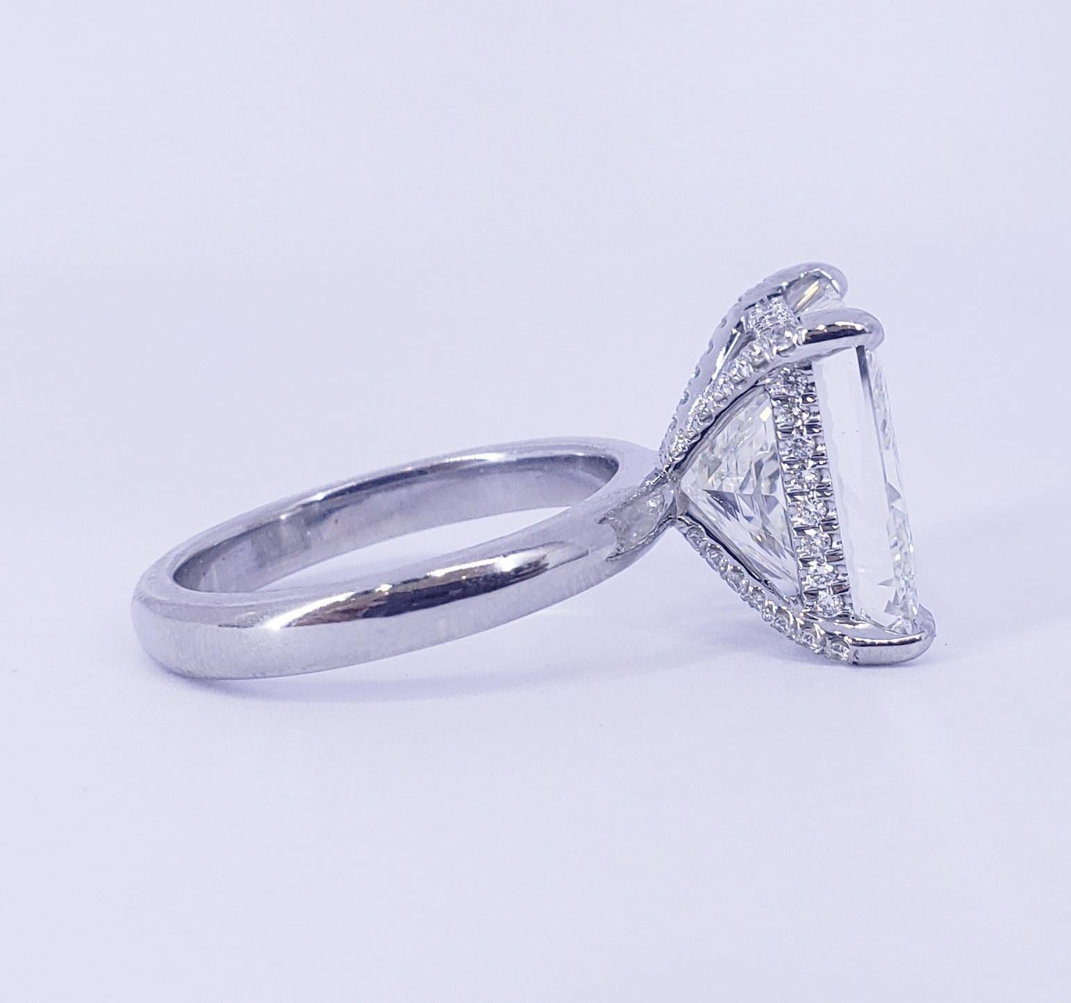 Modern David Rosenberg 10.89 Carat Princess Shape GIA Diamond Engagement Wedding Ring 